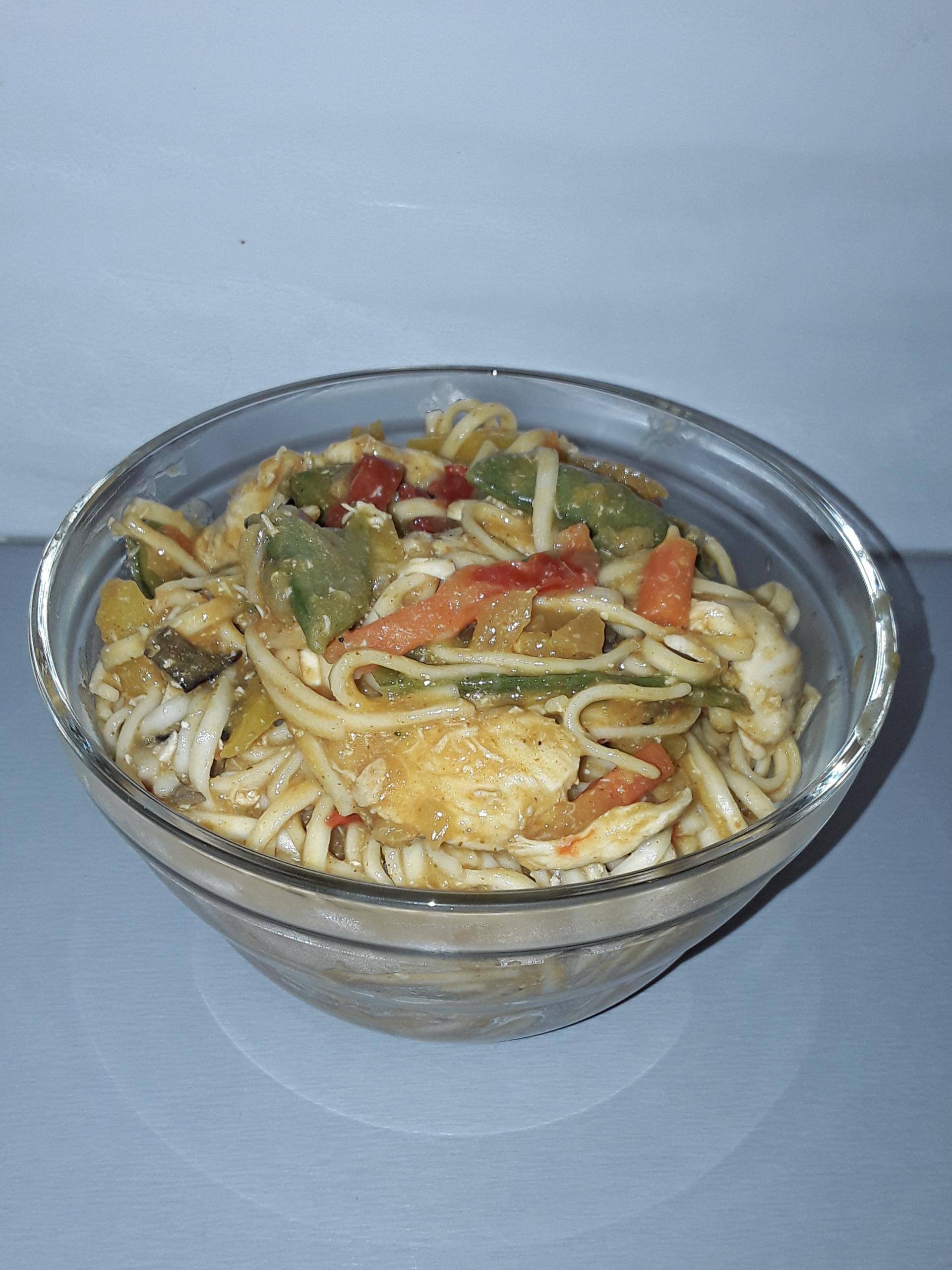 Nouilles poulet légumes sauce curry - Recette Companion XL | Moulinex