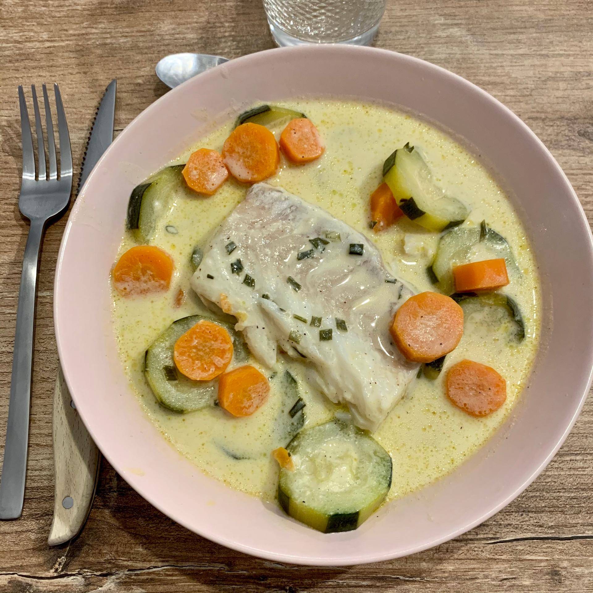 Dos de cabillaud, carottes, courgettes et leur sauce citron - Recette Cookeo | Moulinex