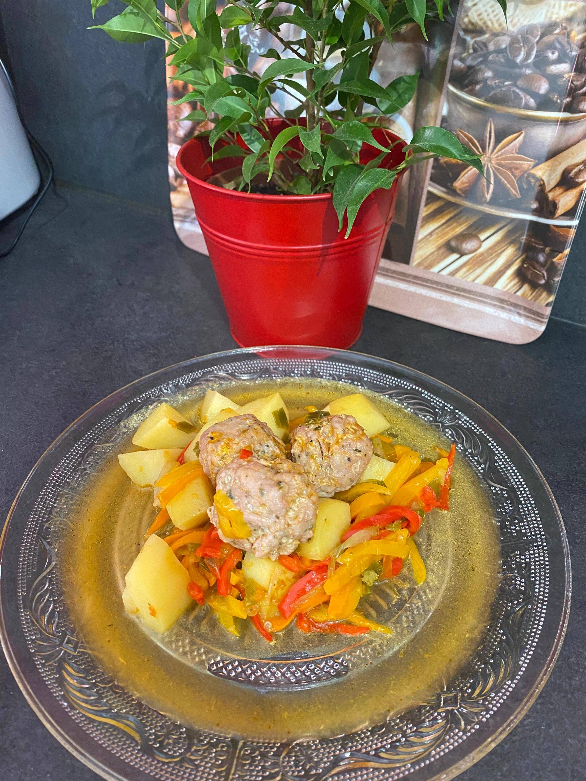 Boulette de chair à saucisses pommes de terre & poivrons - Recette Cookeo | Moulinex