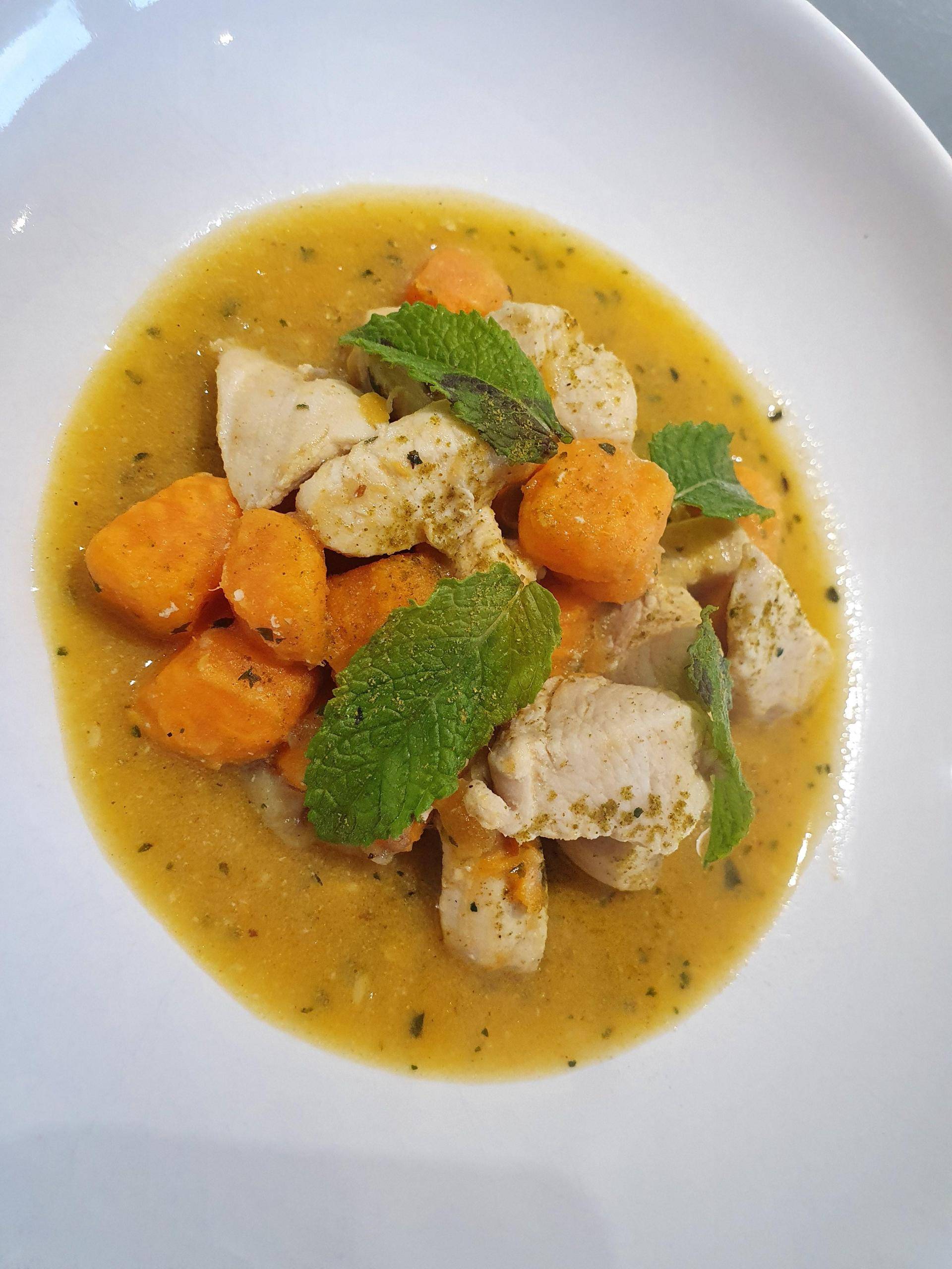 Poulet au curry, patates douces et bananes - Recette Companion Connect XL | Moulinex