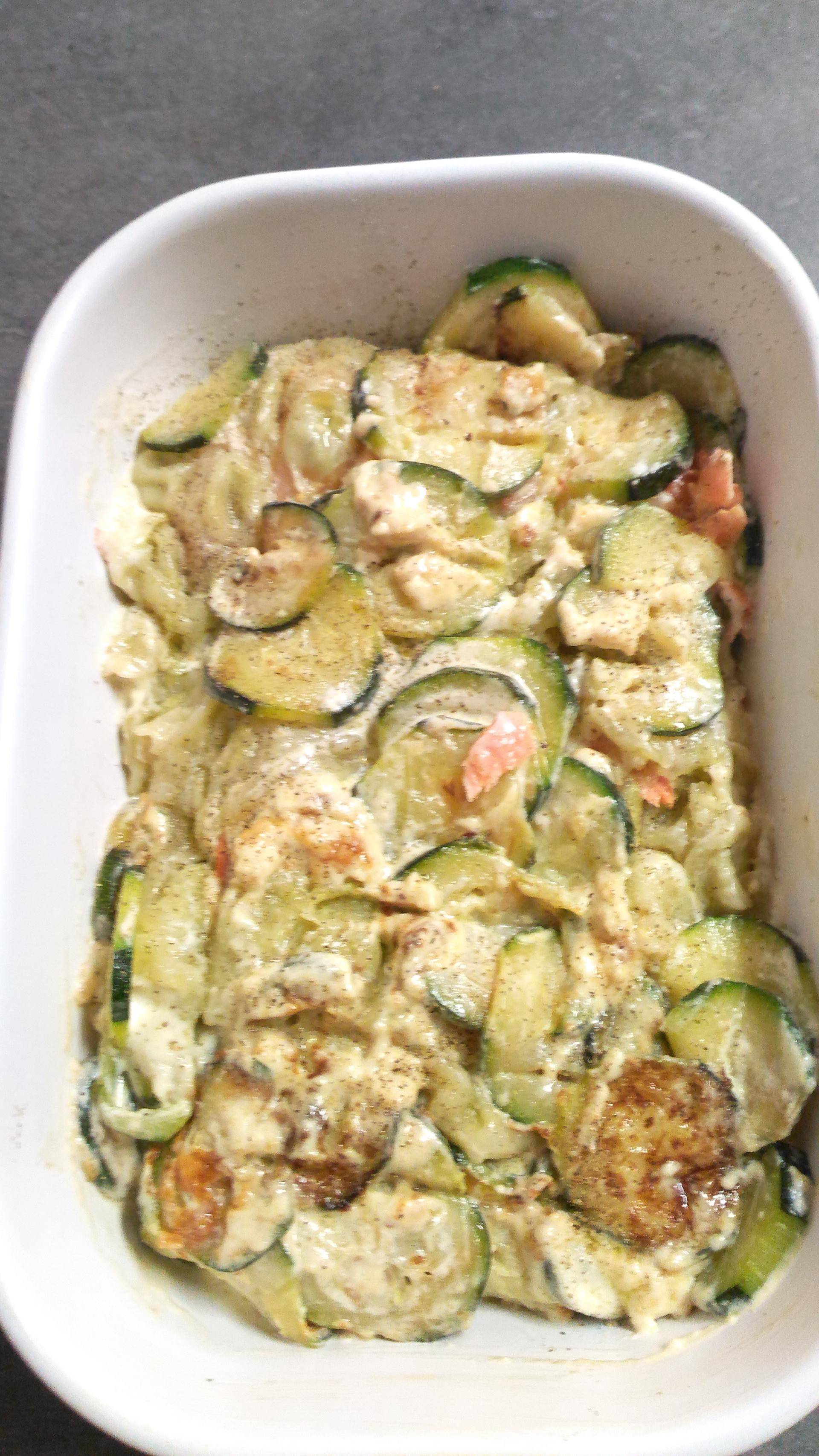 Gratin courgettes ,ravioles, saumon fumé - Recette Cookeo | Moulinex