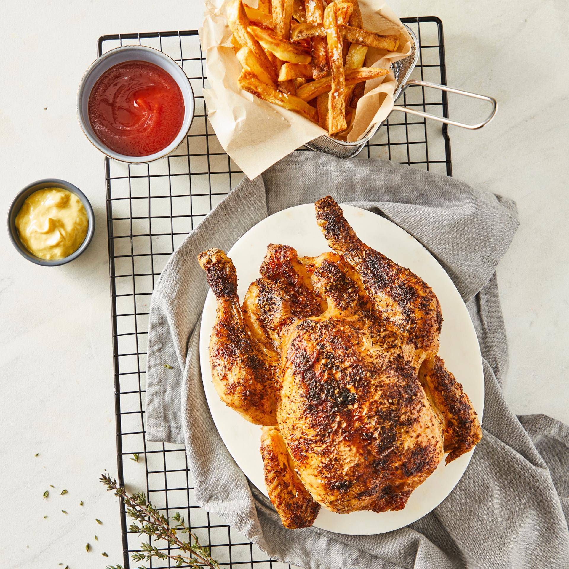 Poulet rôti et frites maison - Recette Dual EasyFry&Grill | Moulinex