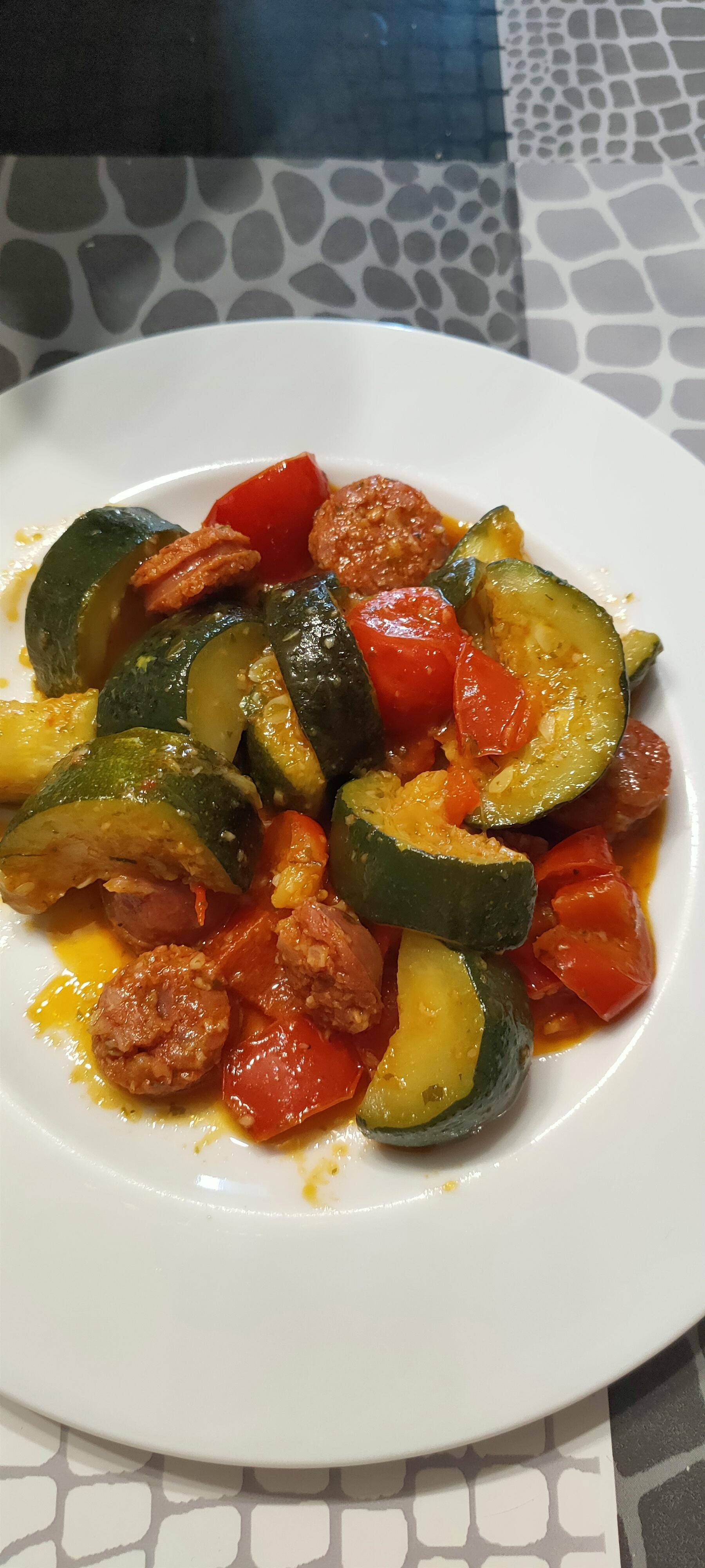 Chorizo au courgettes et poivrons - Recette Companion Connect XL | Moulinex