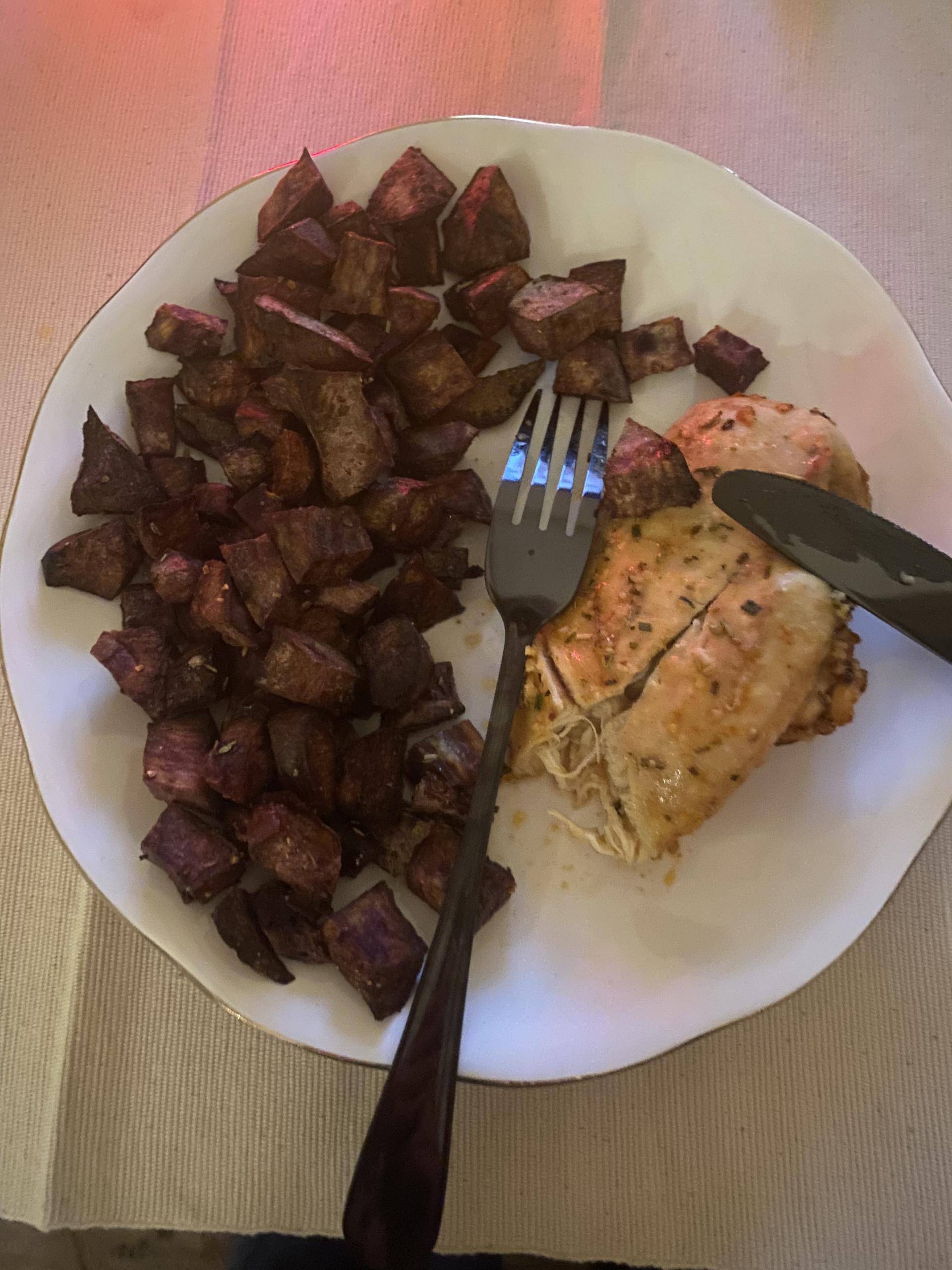 Poulet et Patates douces en carré - Recette Dual Easy Fry Flex | Moulinex