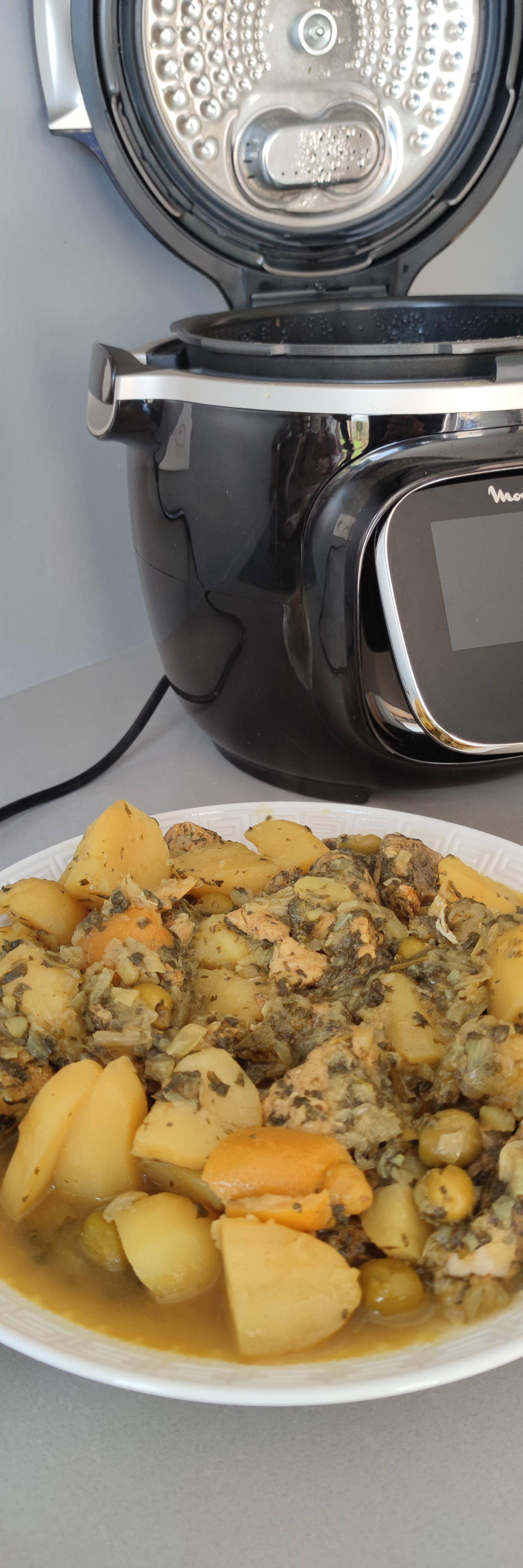 Tajine de poulet (poitrine) aux olives et citron confit - Recette Cookeo V3 | Moulinex