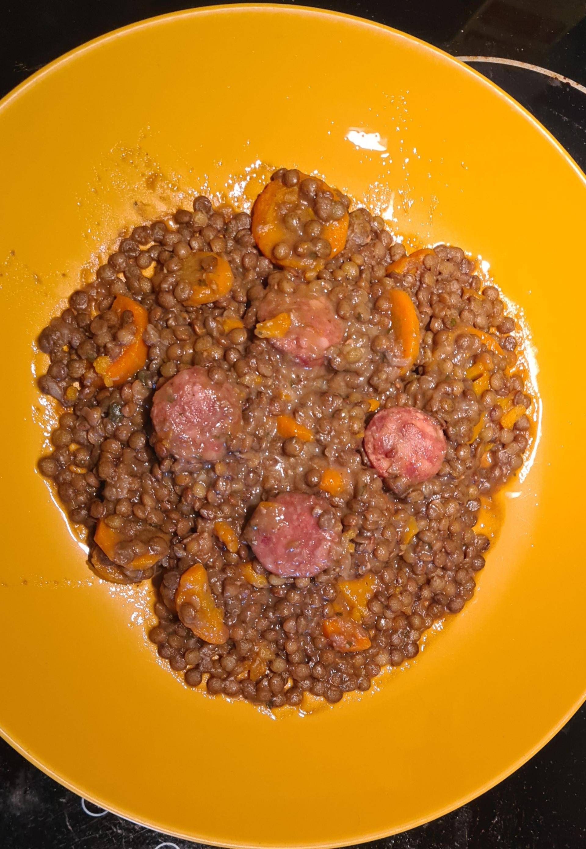 Saucisses aux lentilles et carottes - Recette Cookeo 9in1 | Moulinex