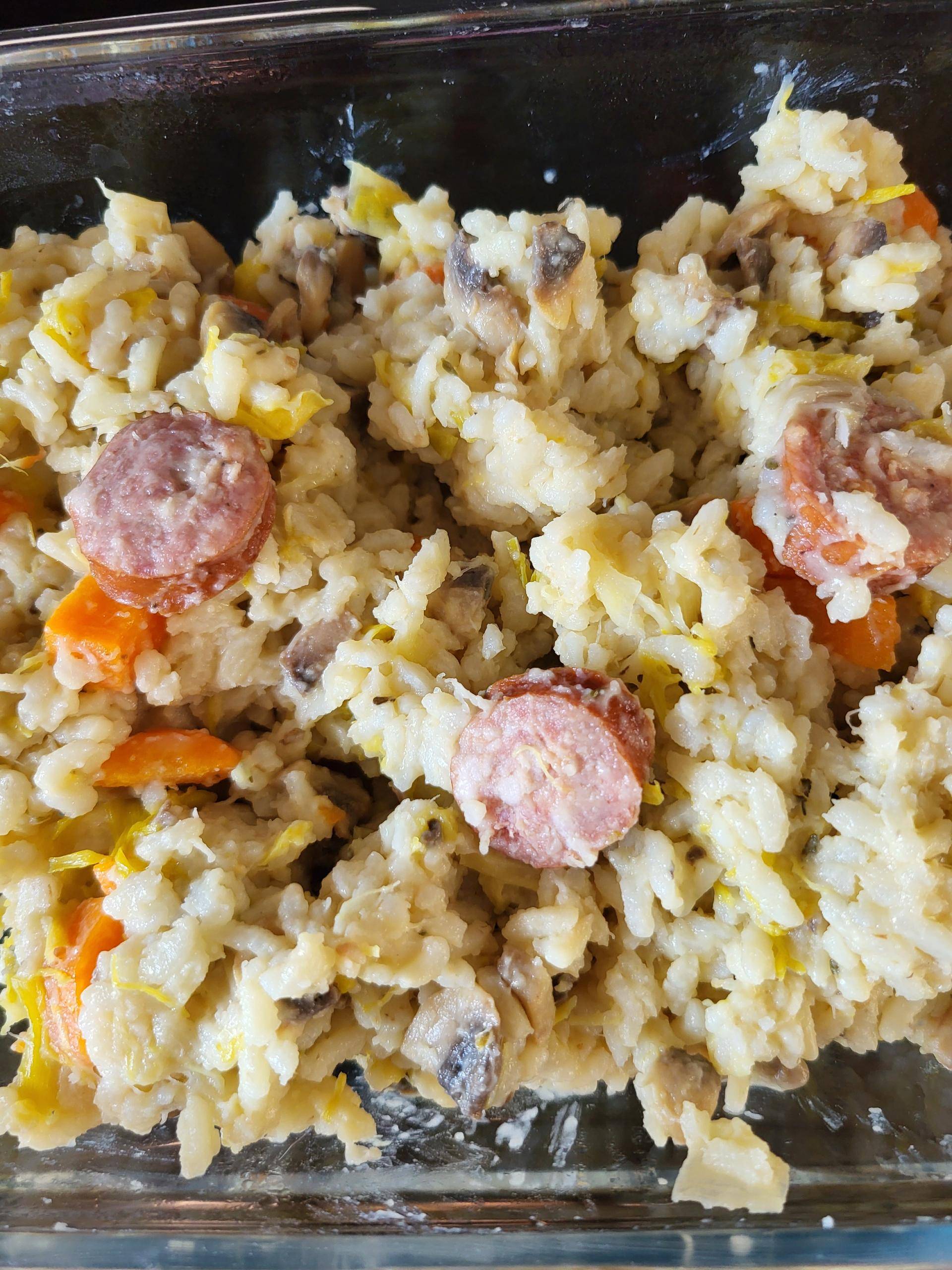 Risotto aux saucisse de Montbeliard et legumes - Recette Cookeo | Moulinex