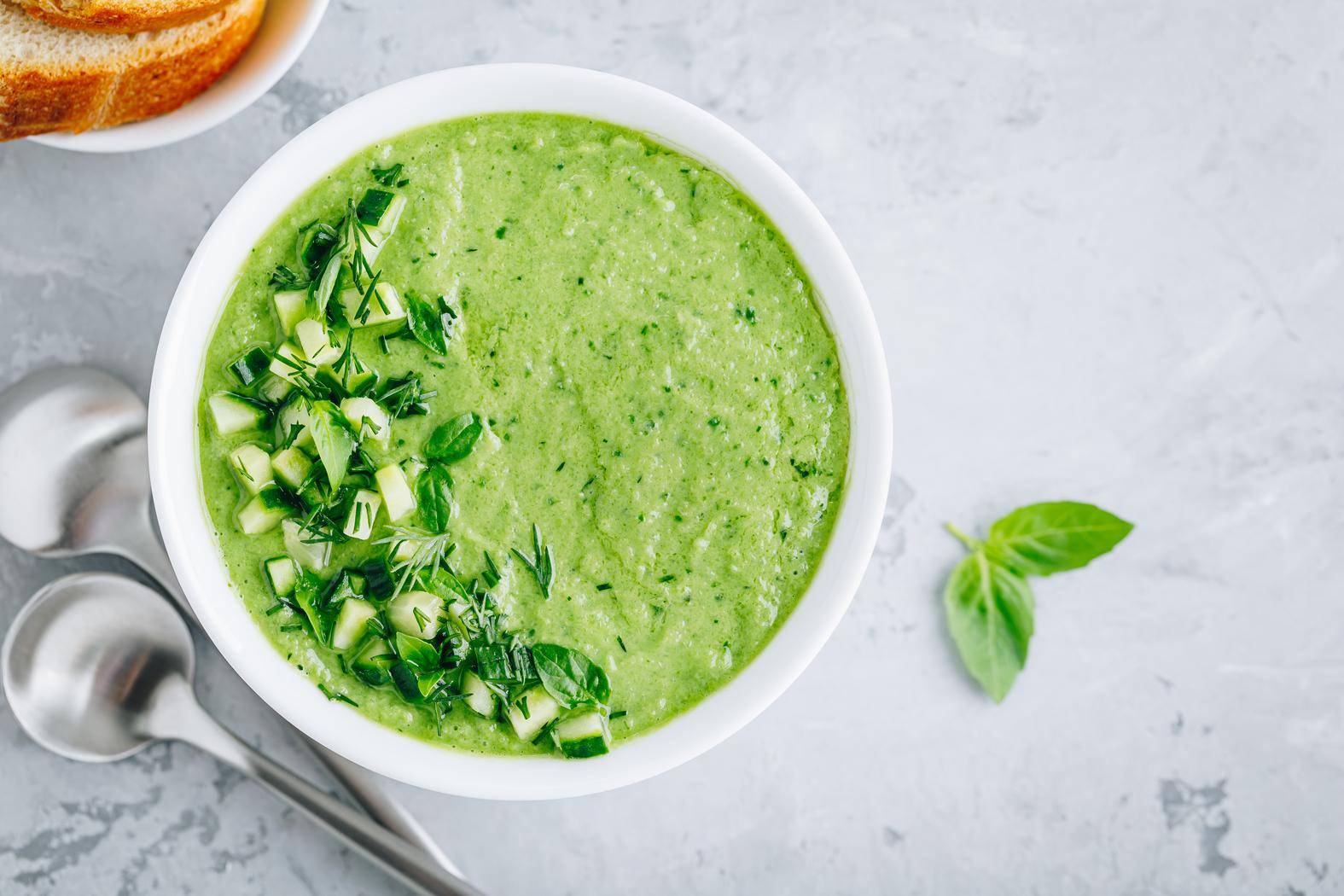 Gaspacho fraîcheur pomme verte et basilic - Recette Blend up | Moulinex