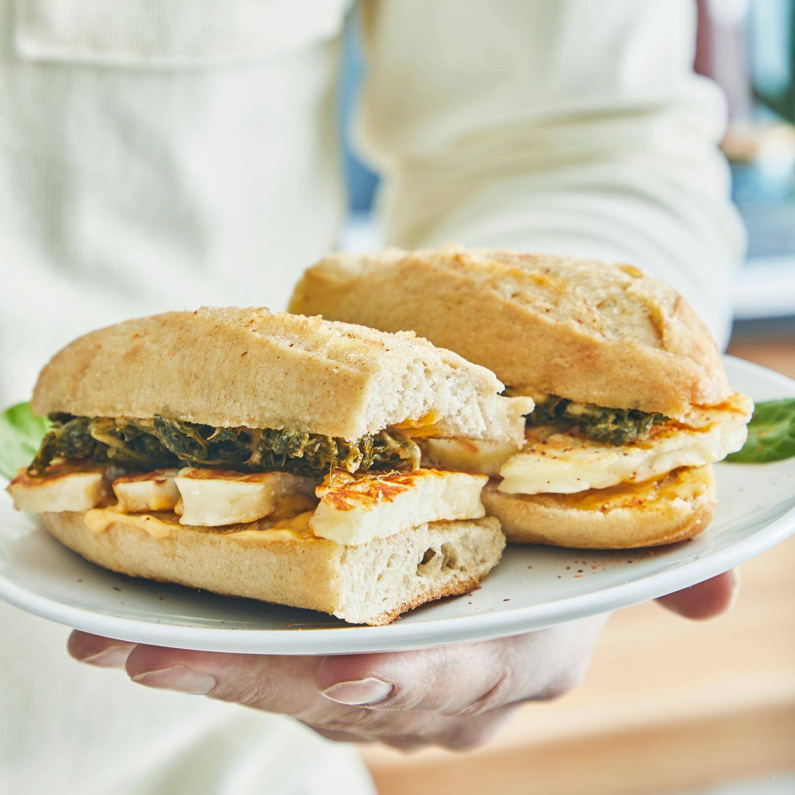 Sandwich épinards halloumi - Recette Cook'in One | Moulinex
