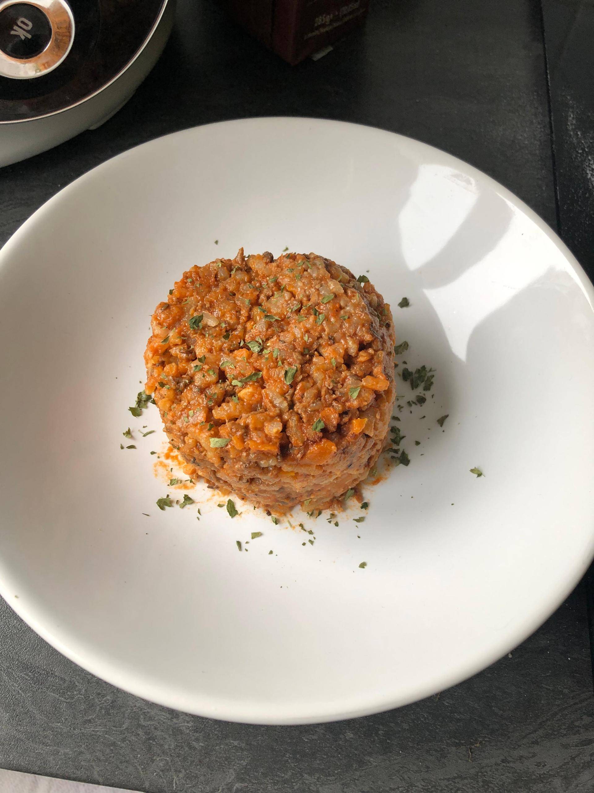 Risotto viande hachée sauce tomate - Recette Cookeo | Moulinex