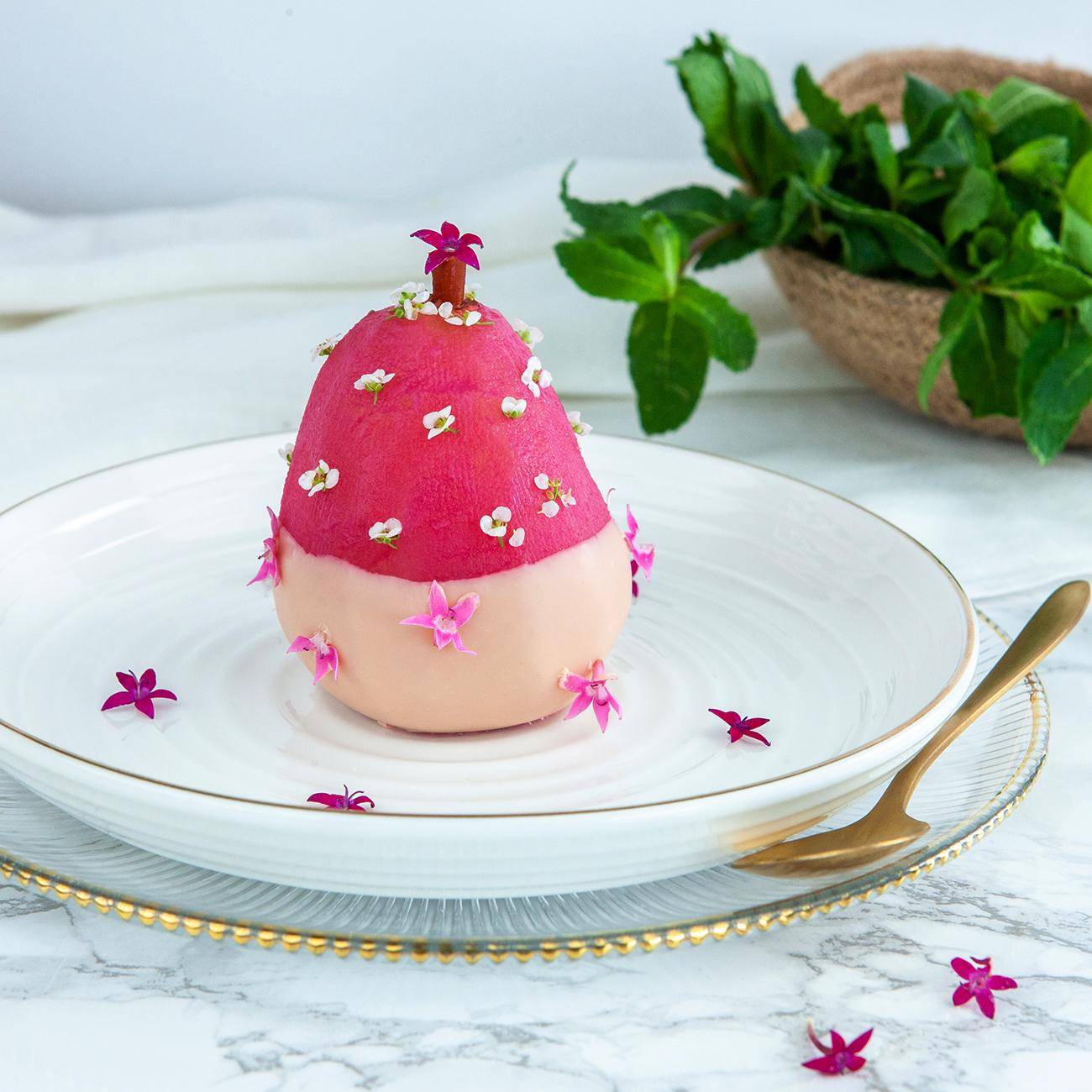 Poires pochées coco vin rouge - Recette Companion | Moulinex
