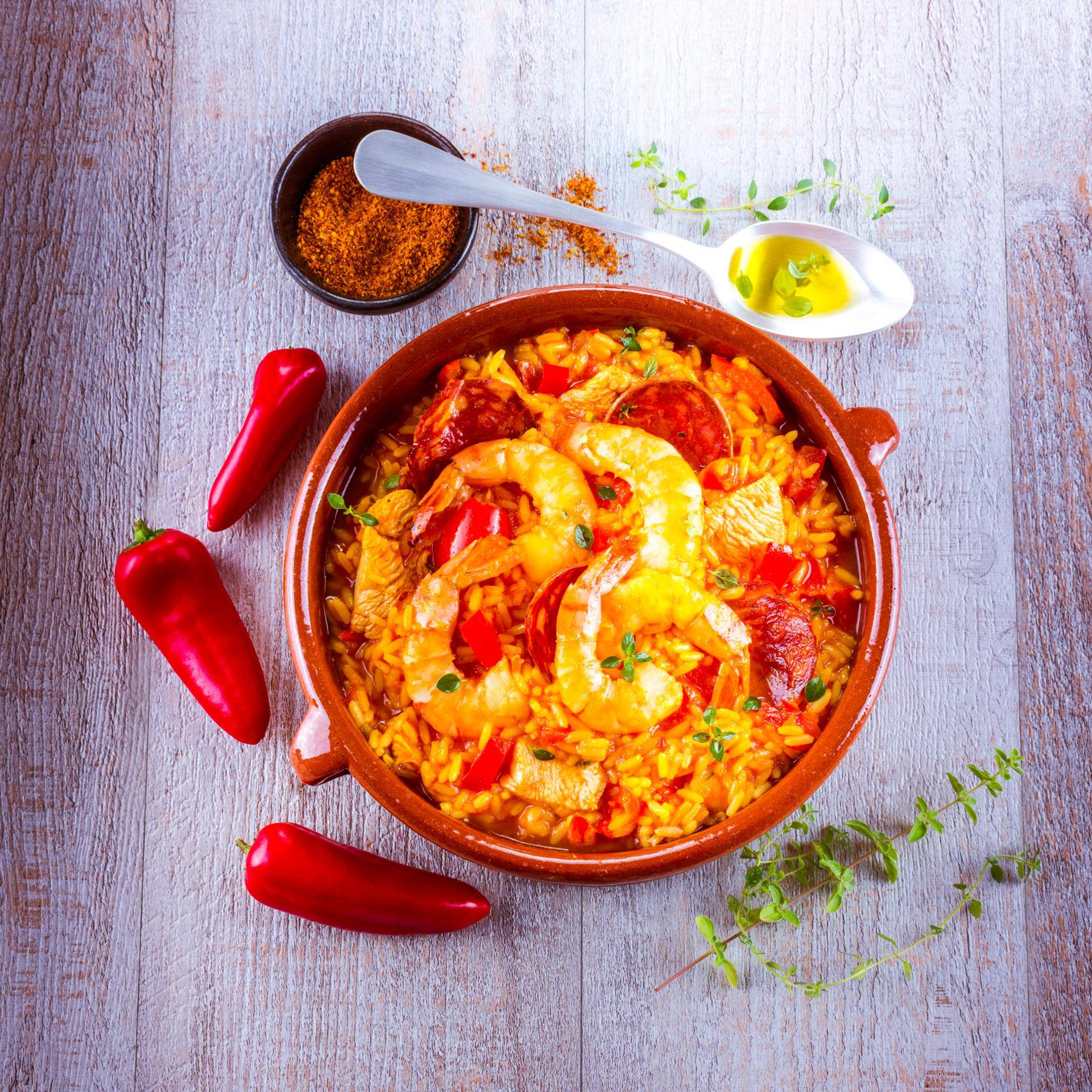 Paella express aux crevettes - Recette Companion Connect | Moulinex