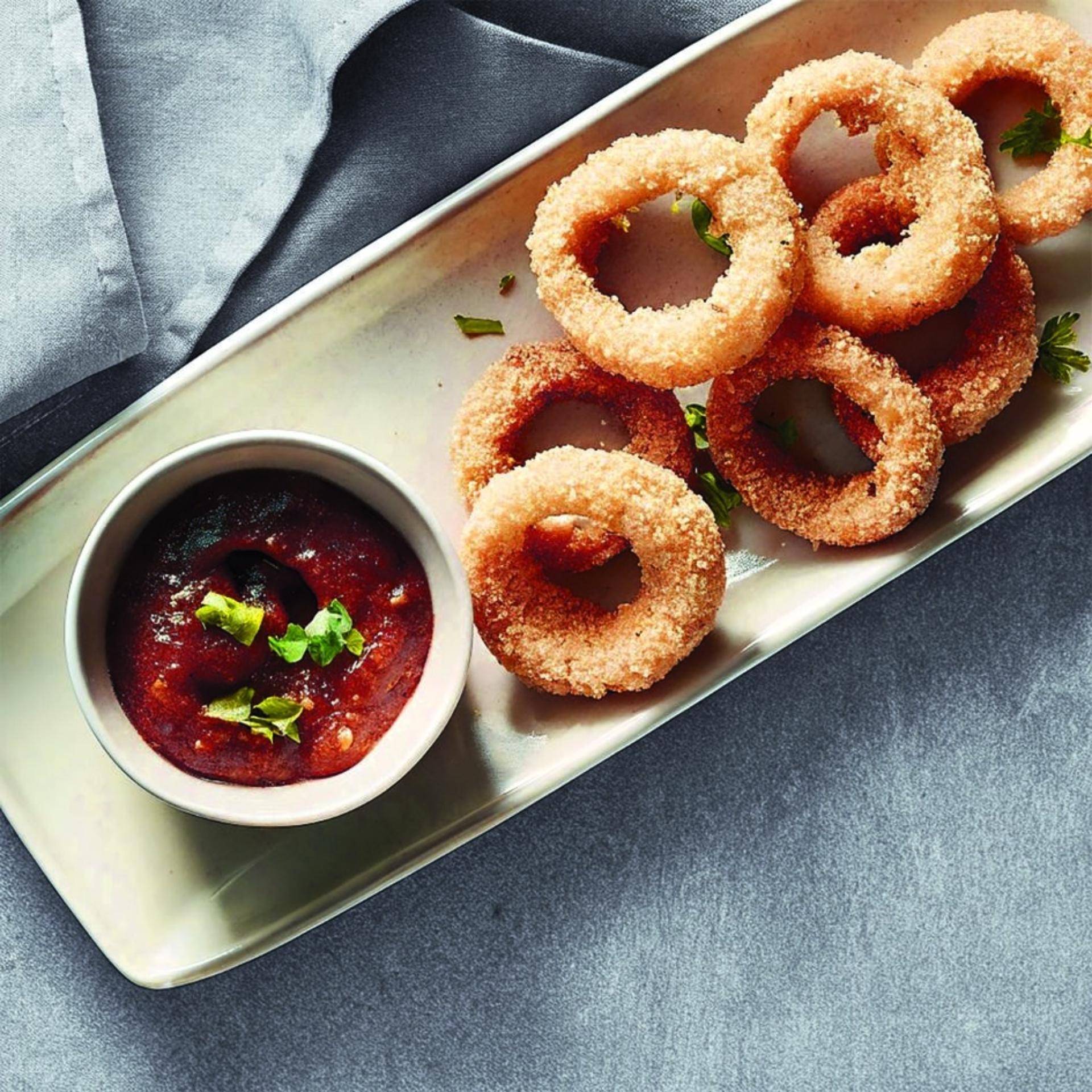 Onion rings, sauce tomate épicée - Recette Companion Connect | Moulinex