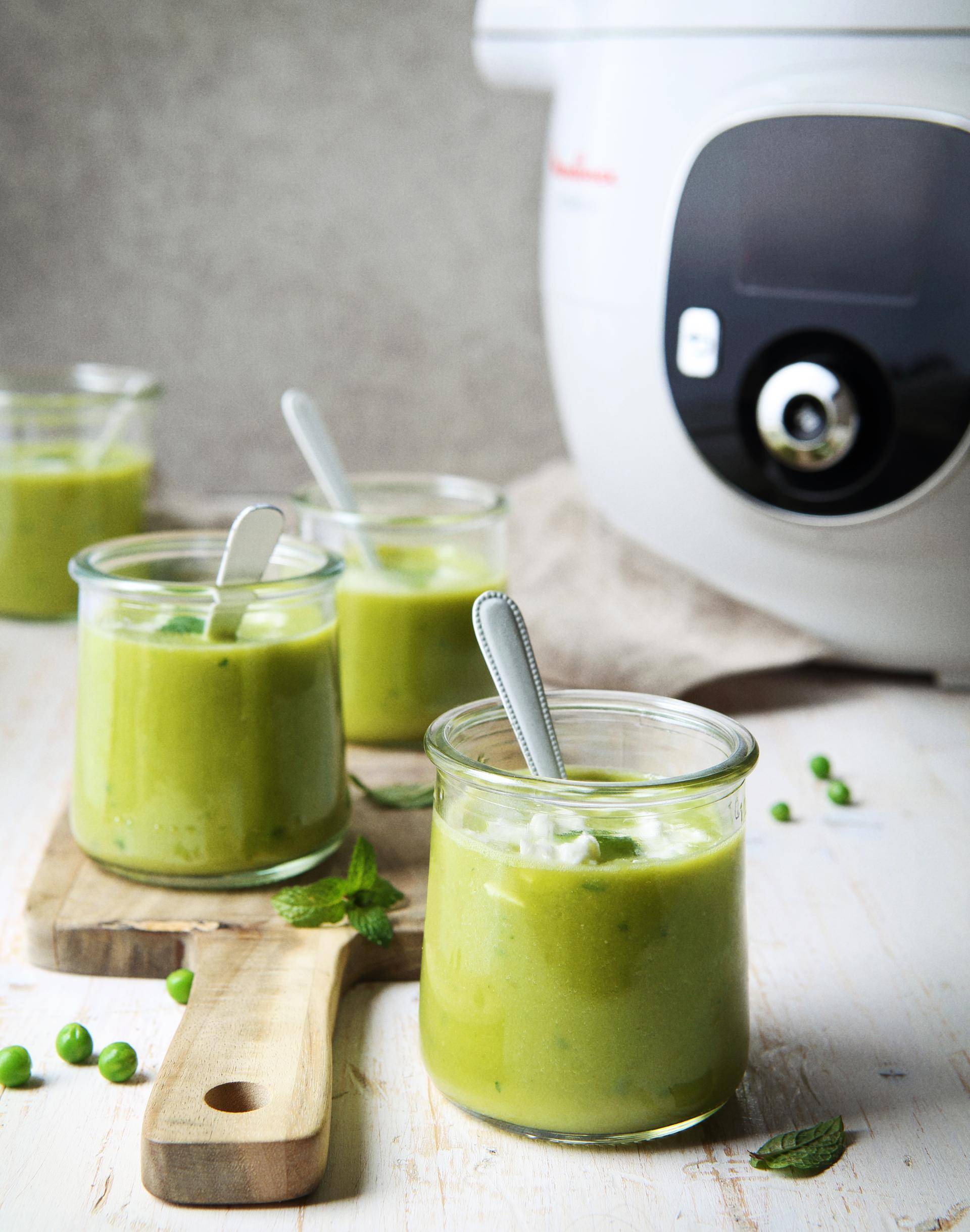 Soupe petits pois et chèvre - Recette Cookeo | Moulinex