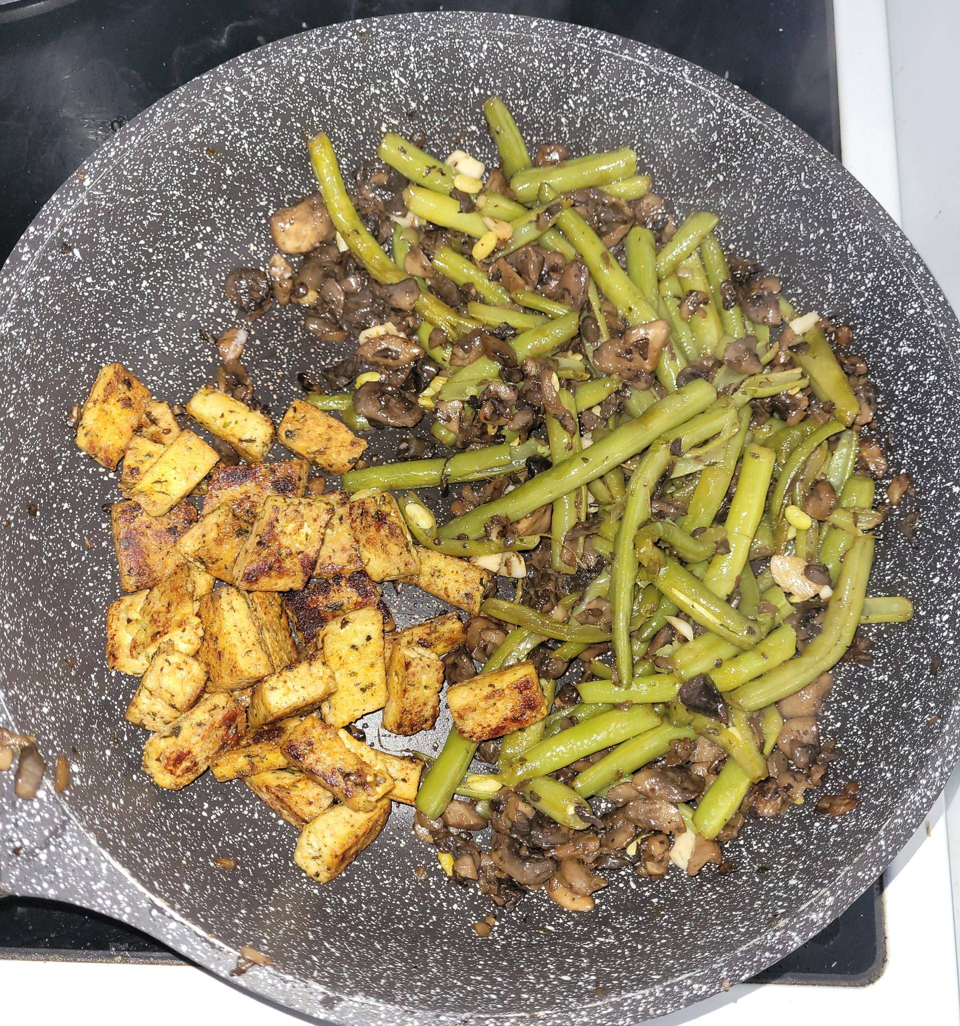 Haricots verts, champignons et tofu curry - Recette Companion Connect XL | Moulinex