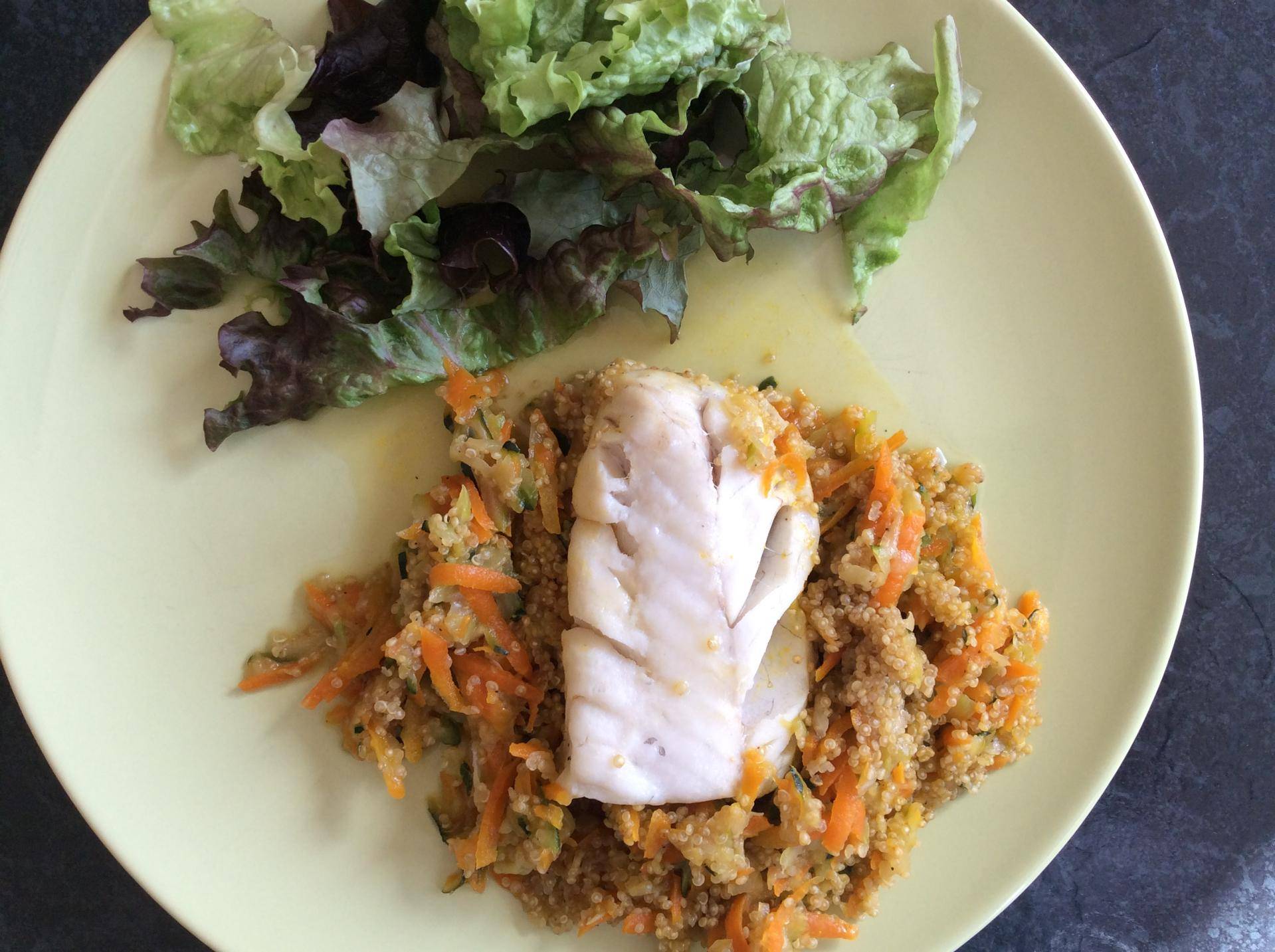 Dos de colin julienne de légumes quinoa - Recette Cookeo | Moulinex