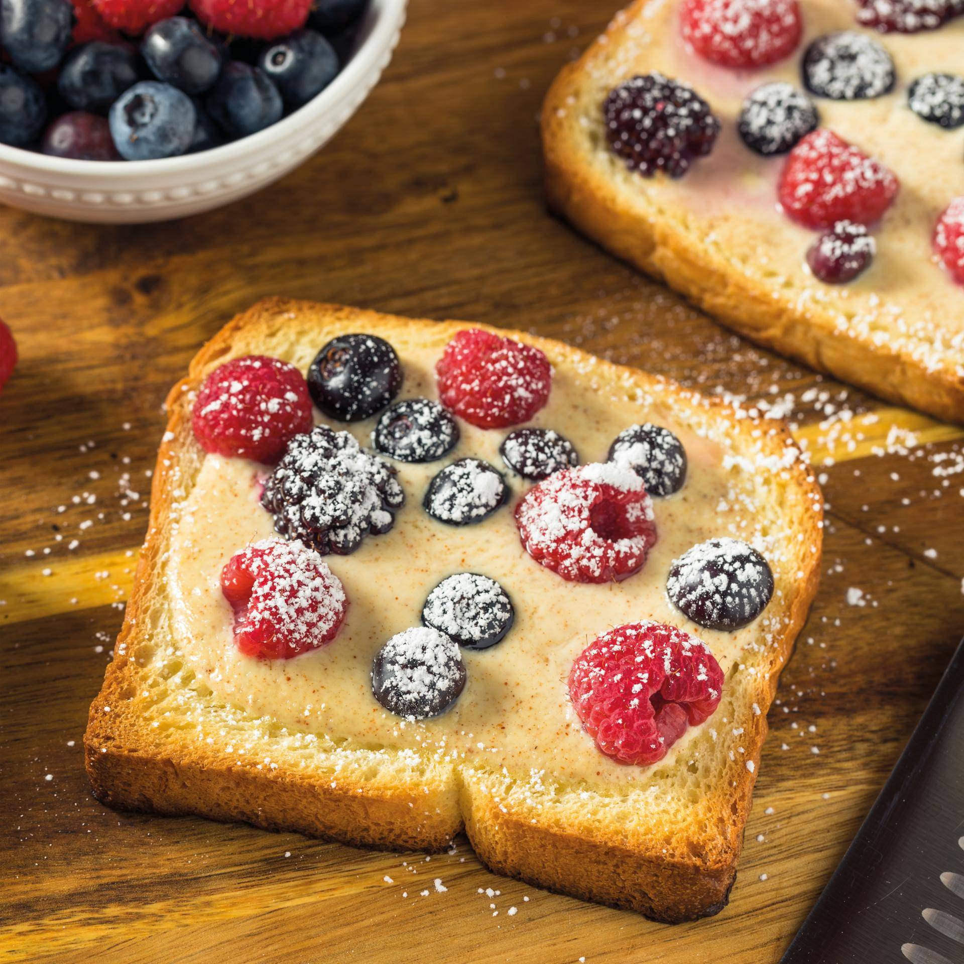 Toast met Griekse yoghurt en fruit - Recette Easy Fry Mega | Moulinex