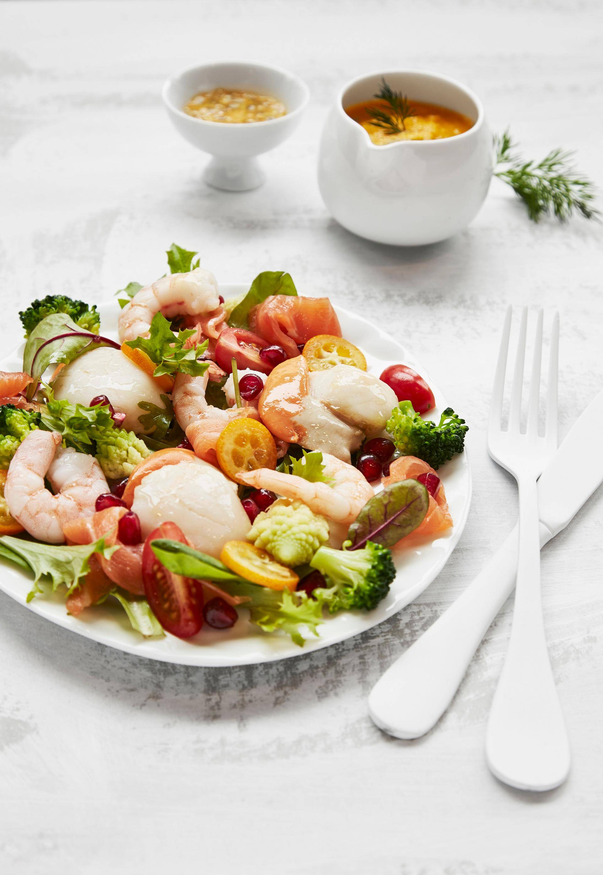 Salade de fruits de mer avec sauce Passion fruit - Recette Soup & Co | Moulinex