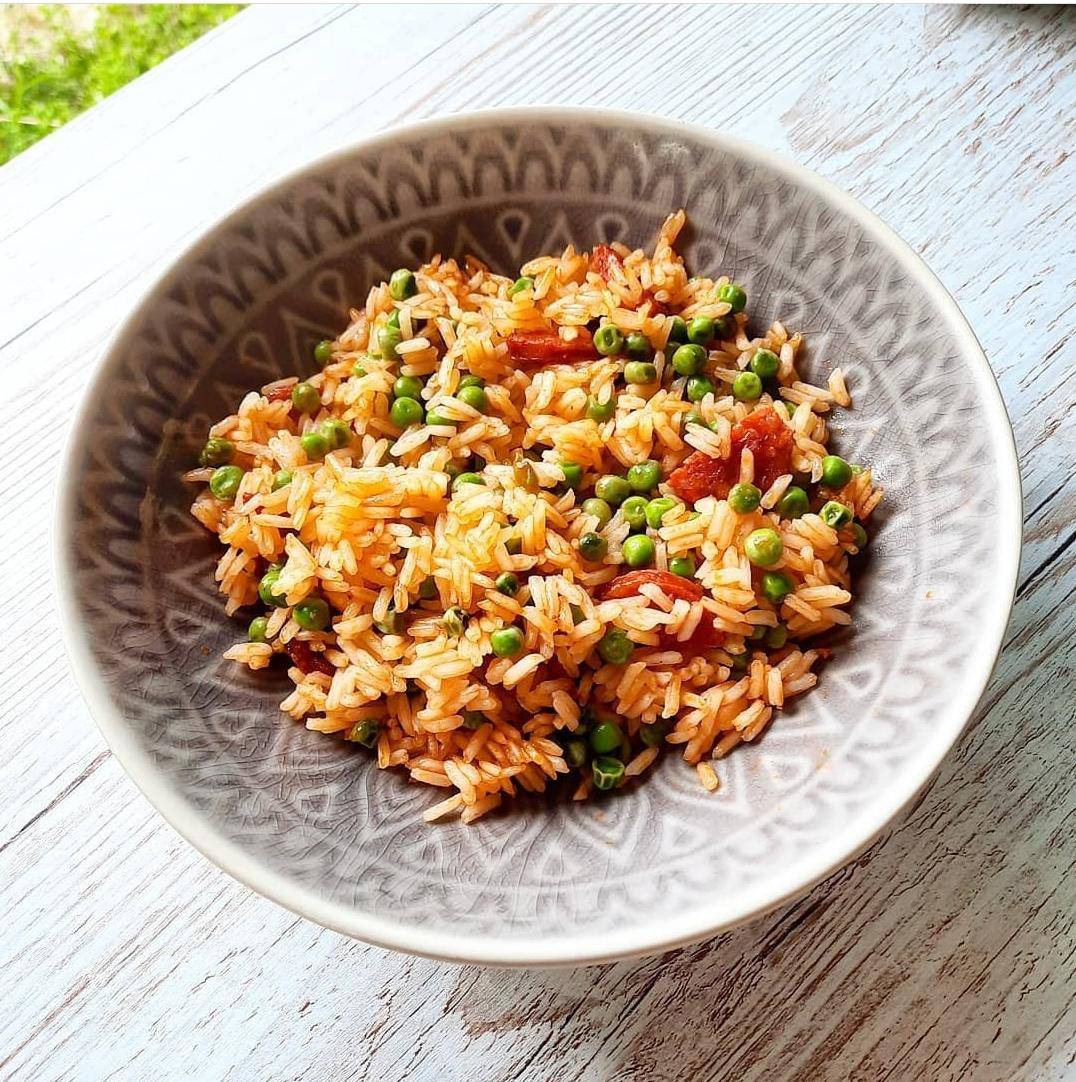 Riz sauté au chorizo et petit pois - Recette Cookeo | Moulinex