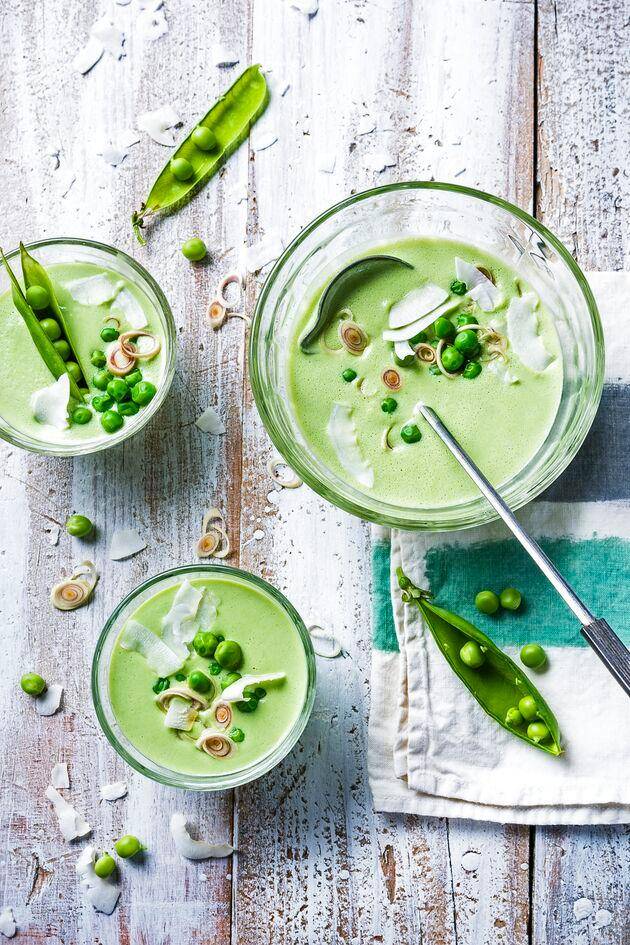 Velouté de petits pois, ricotta, basilic et pignons - Recette Perfectmix Cook | Moulinex