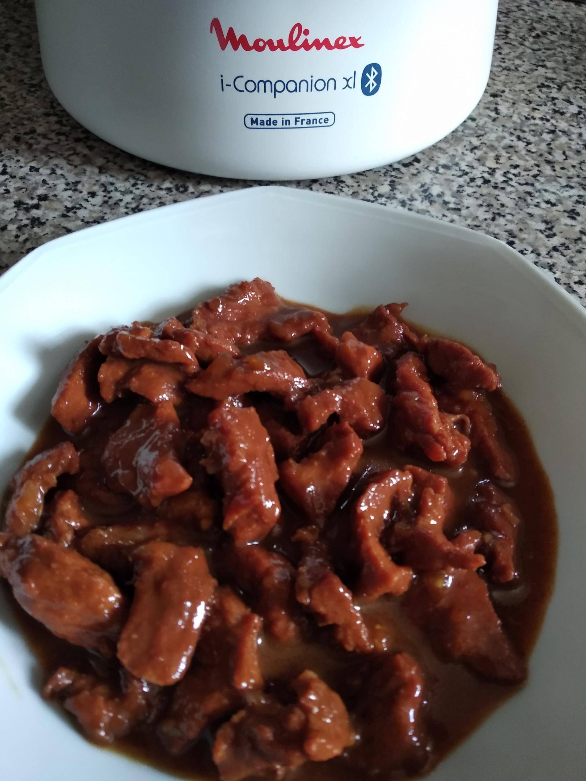 Émincé de porc au caramel - Recette Companion Connect XL | Moulinex