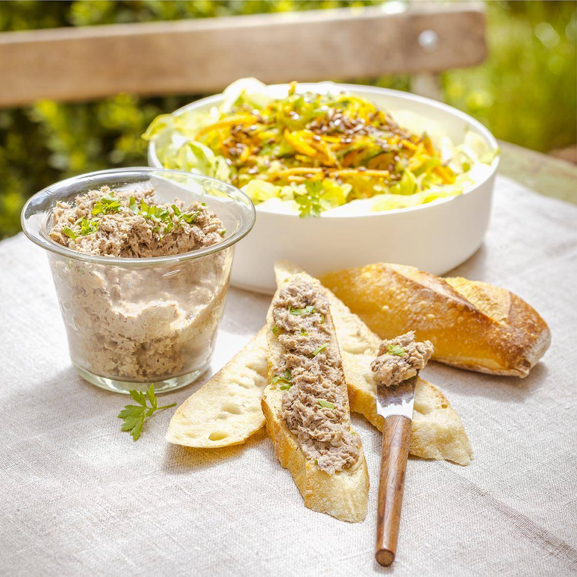 Salade croquante et rillettes de sardines - Recette Companion Connect | Moulinex
