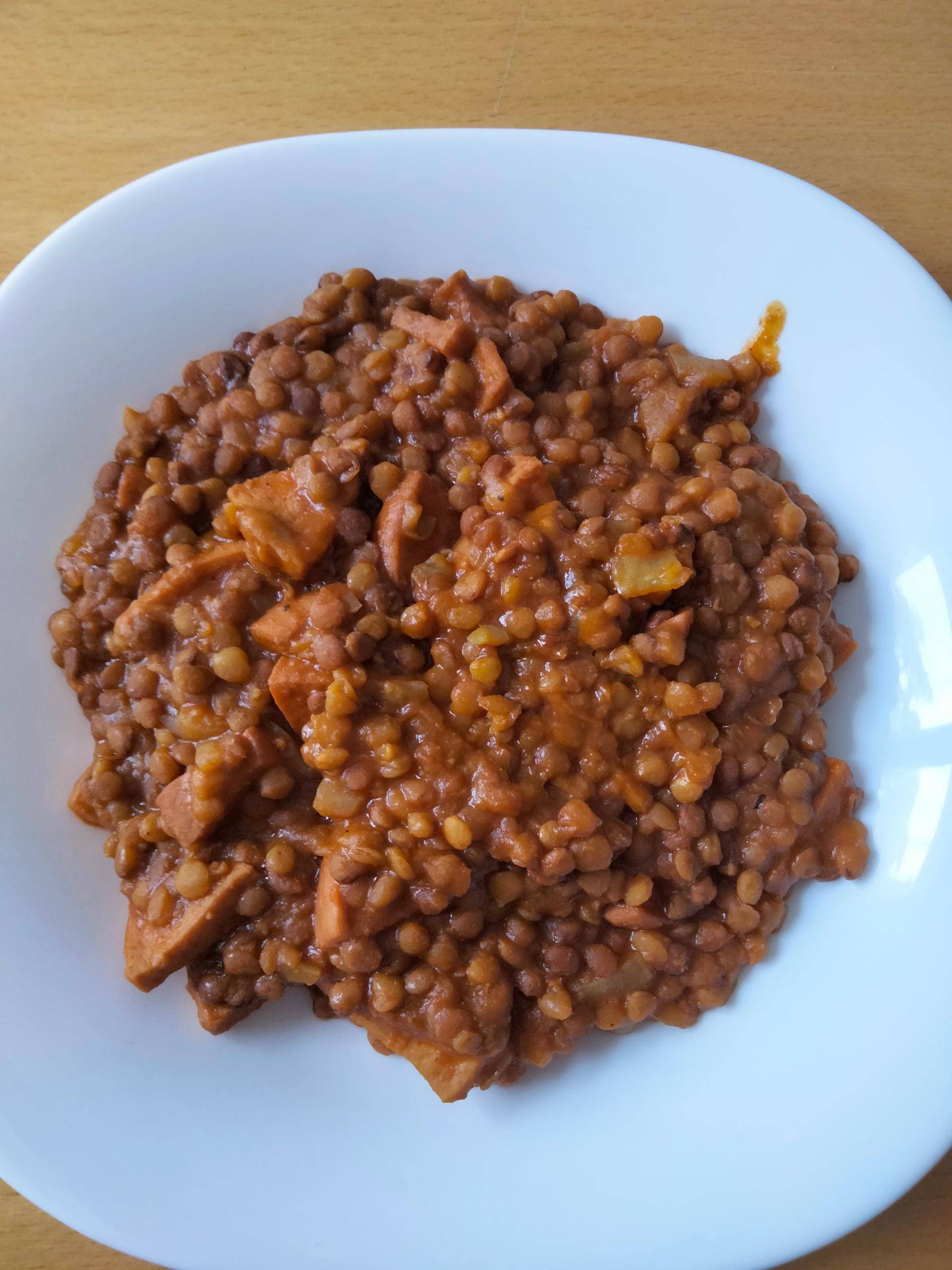 Lentilles et cervelas aux épices - Recette Cookeo | Moulinex
