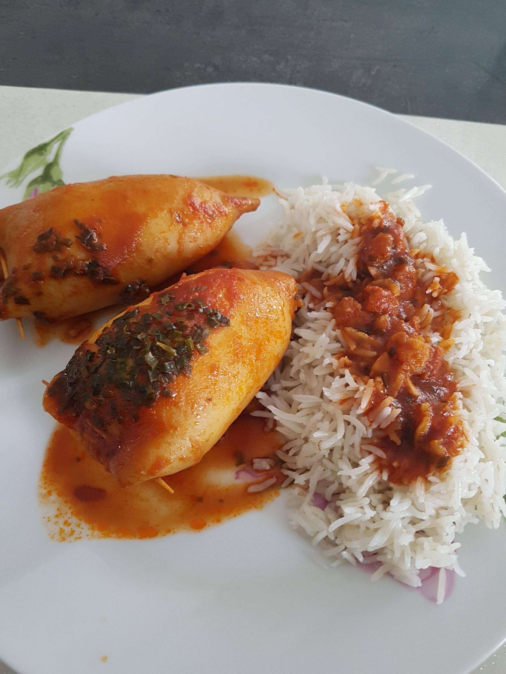 Encornets farcis au riz et crevettes - Recette Cookeo | Moulinex
