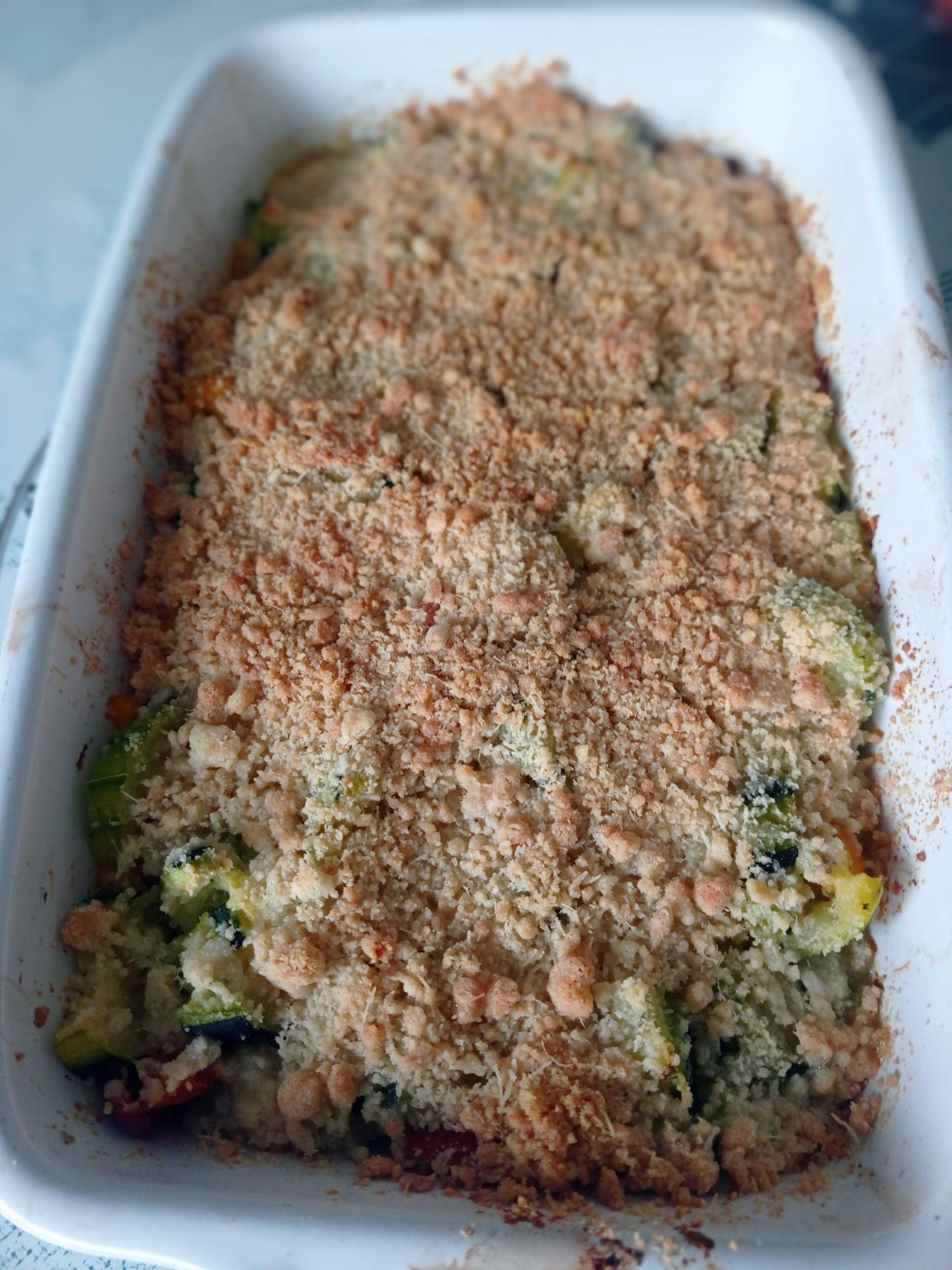 Crumble courgettes poivrons - Recette Cookeo | Moulinex