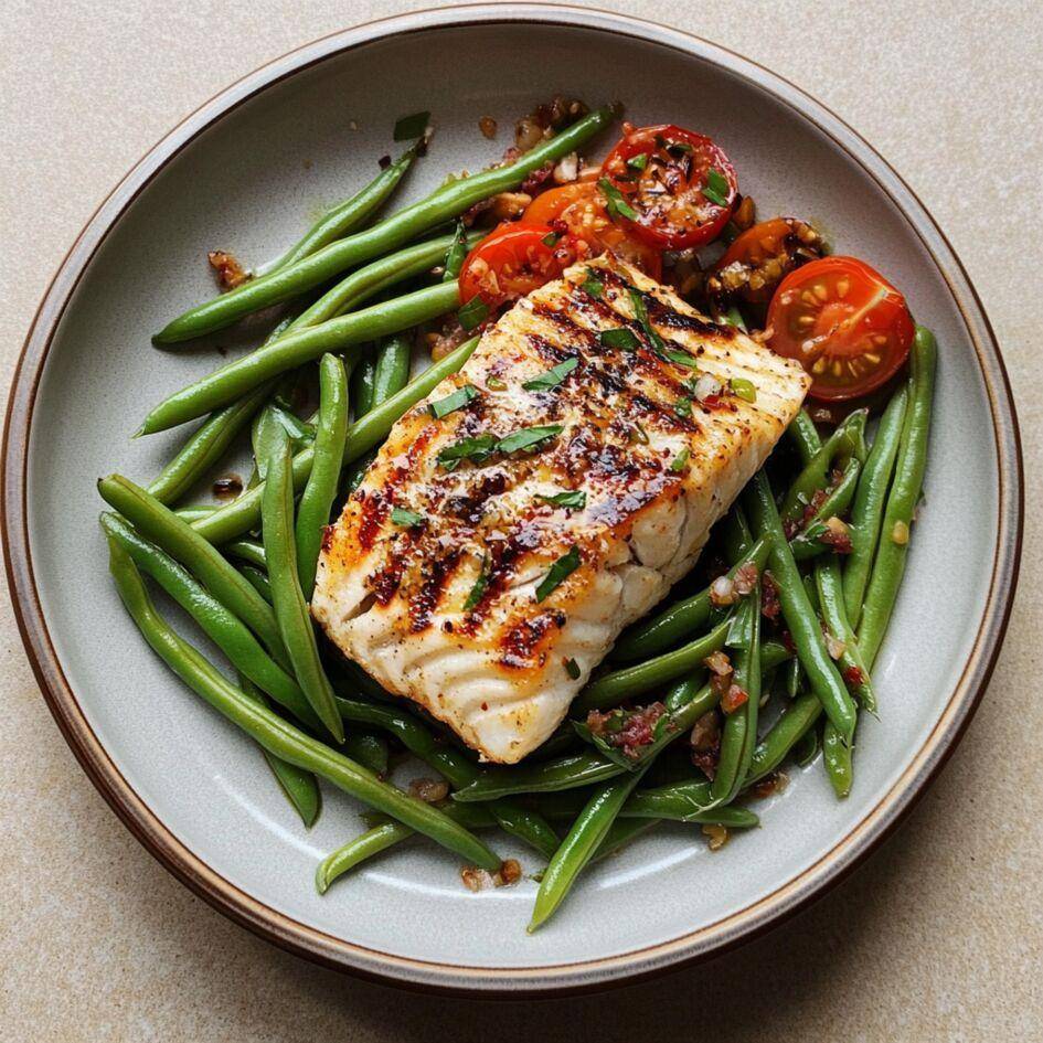 Gegrilde vis met sperziebonen en tomaten - Recette Cookeo Infinity 17in1 | Moulinex