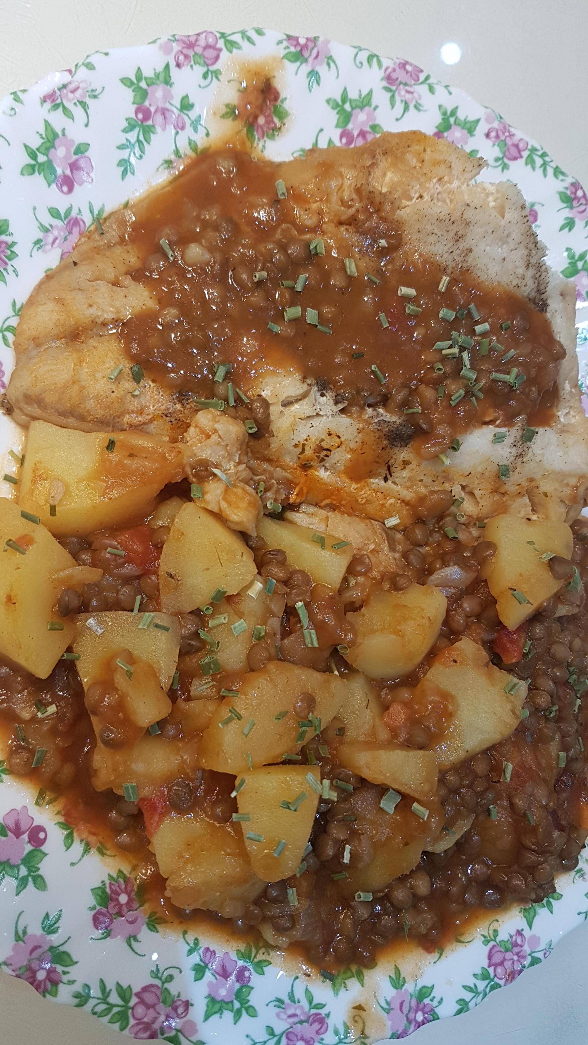 Lieu noir aux lentilles et pomme de terre - Recette Cookeo | Moulinex