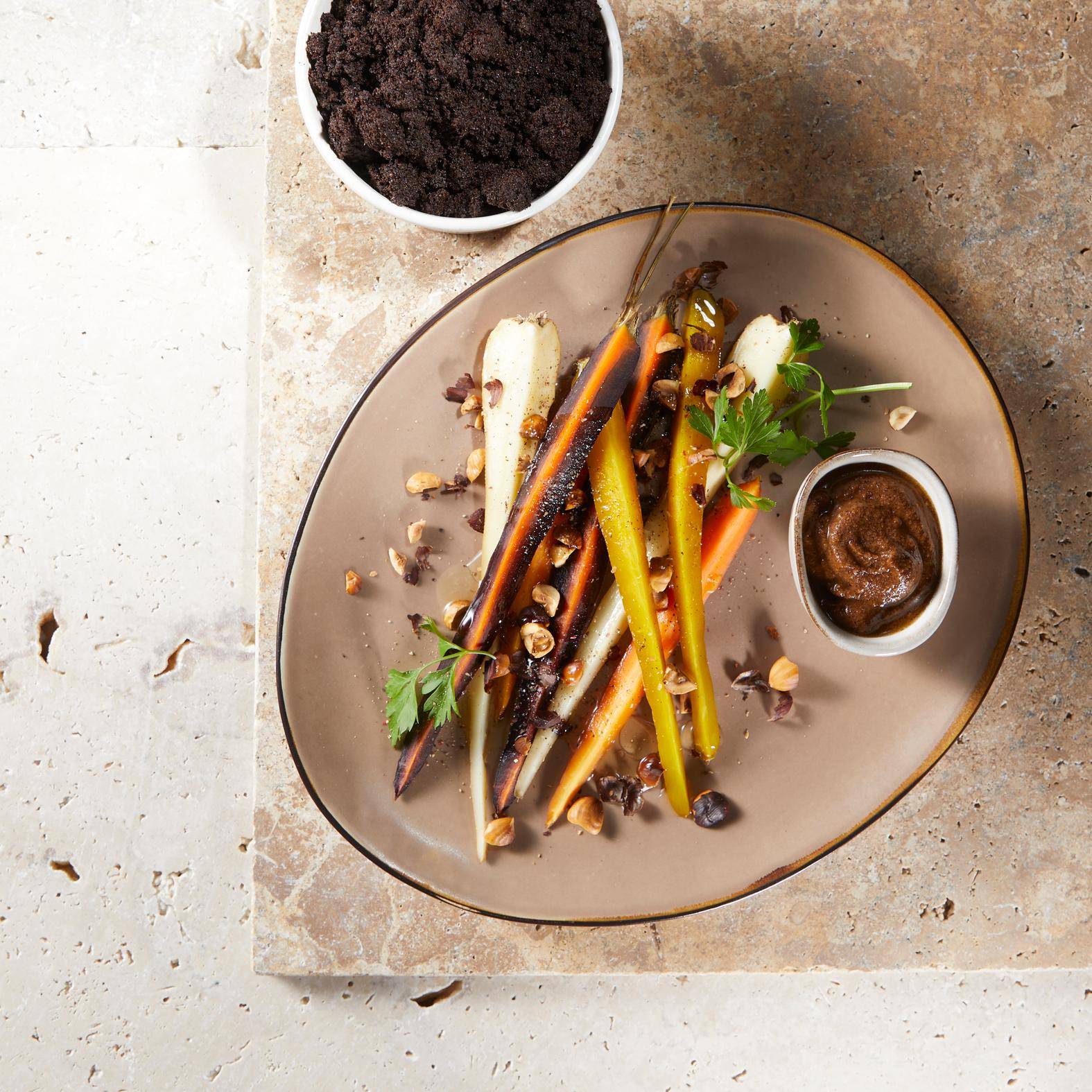 Légumes racines cuits au marc de café sauce noisettes - Recette Perfectmix + | Moulinex