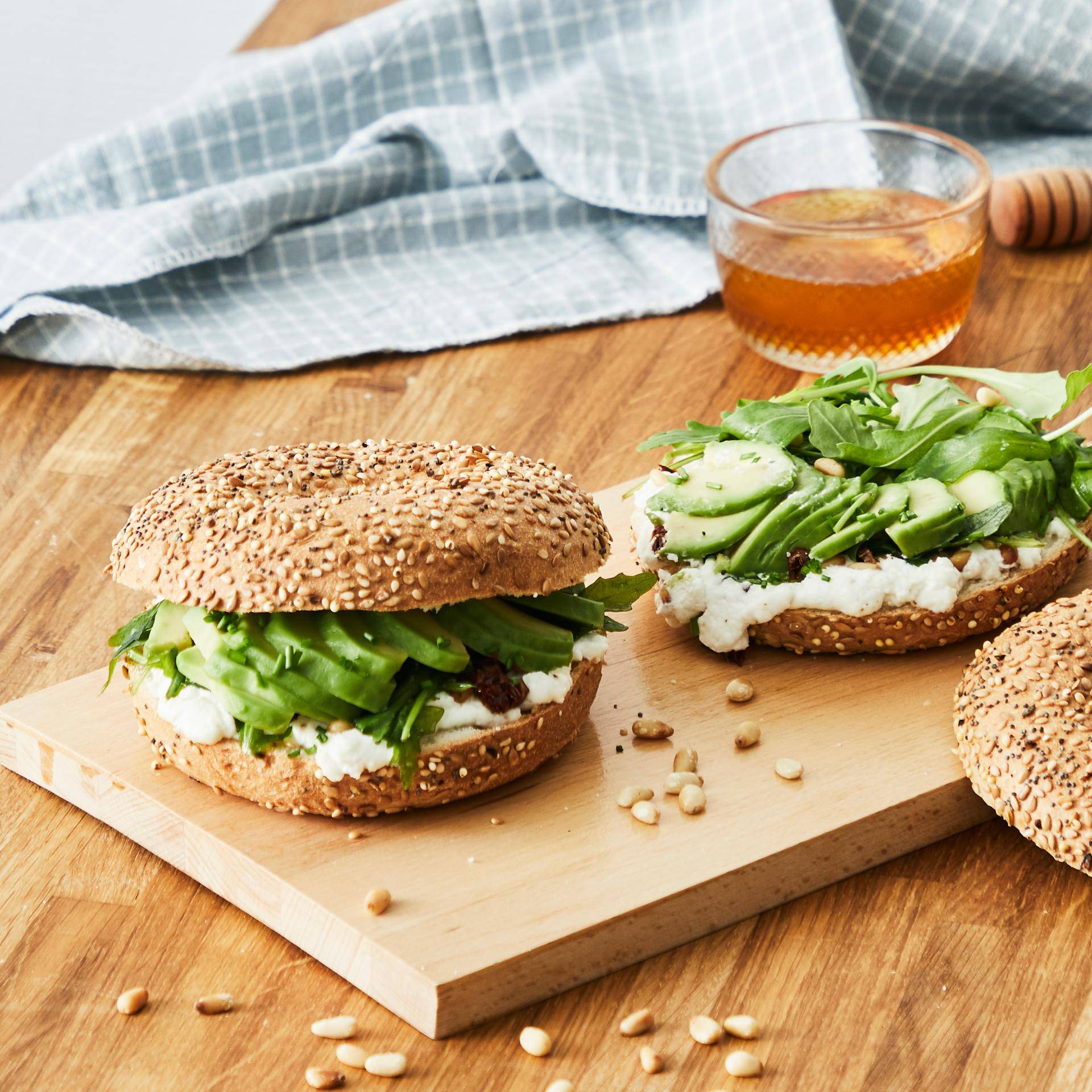 Bagels végétariens chèvre et miel - Recette Multifunction Airfryer Oven Digital | Moulinex