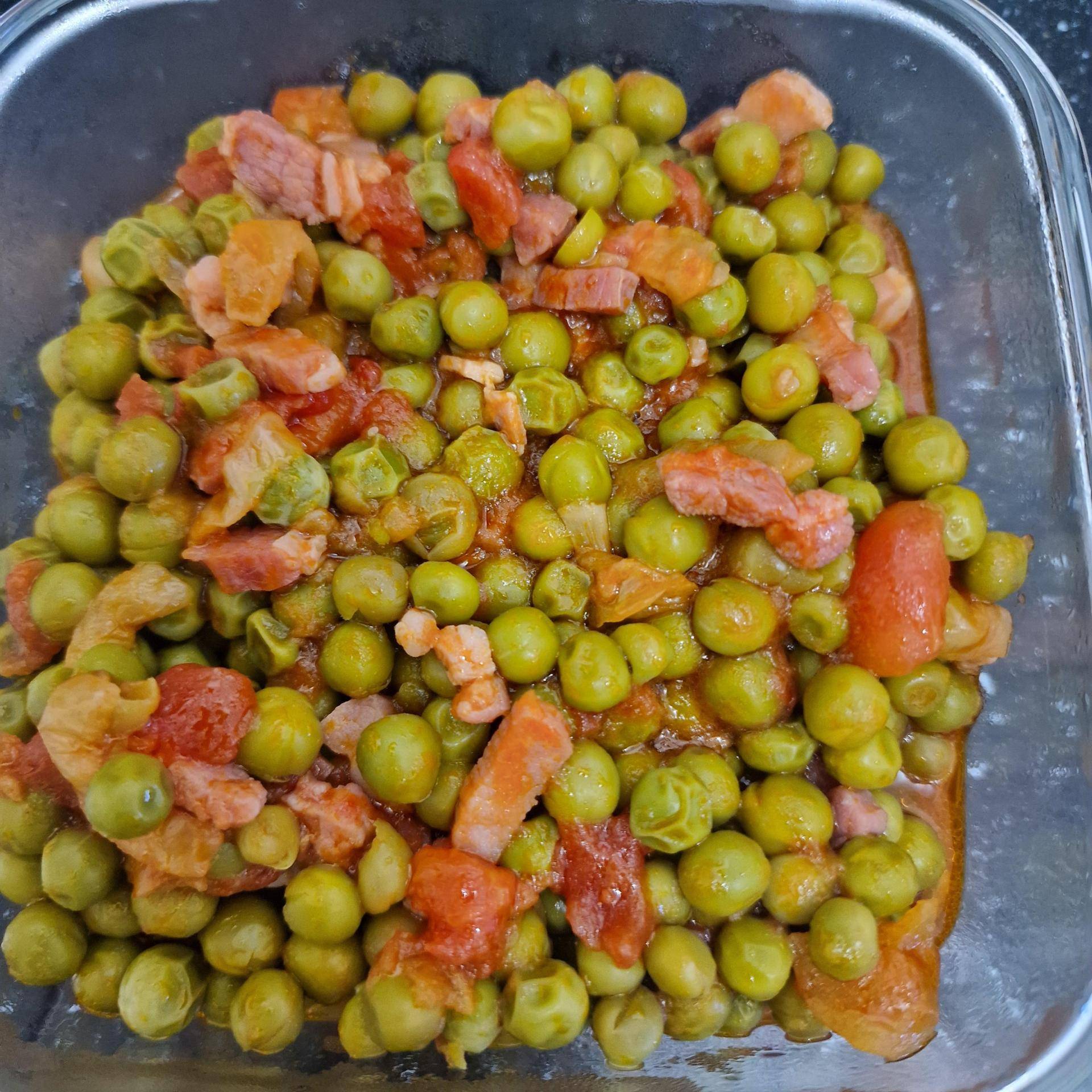 Petits pois lardons tomates - Recette Cookeo | Moulinex