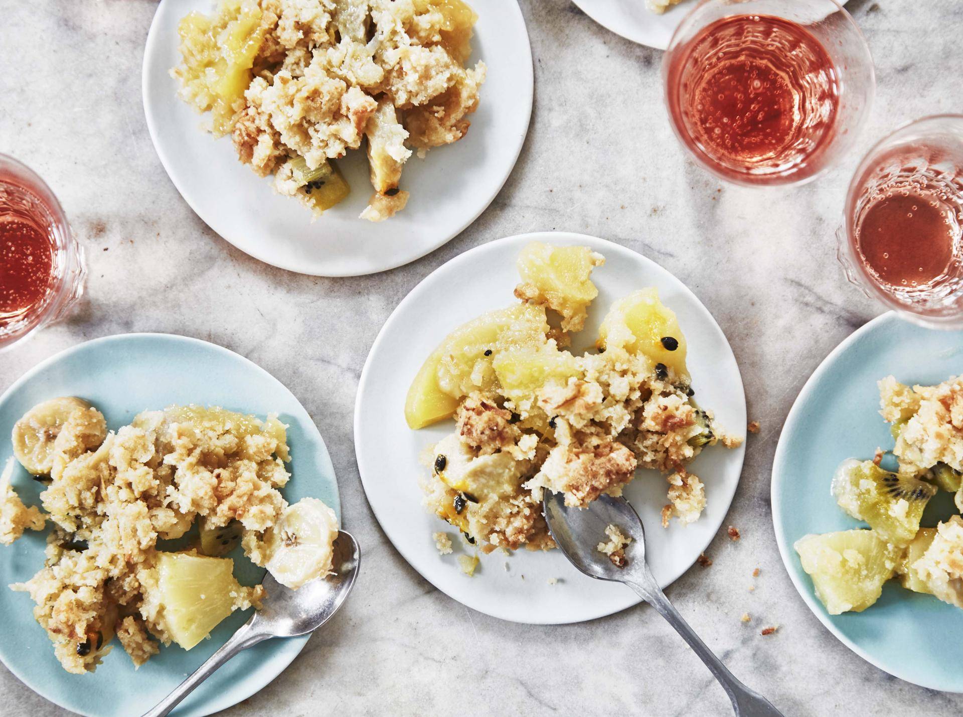 Exotic fruit crumble - Recette Cake Factory | Moulinex