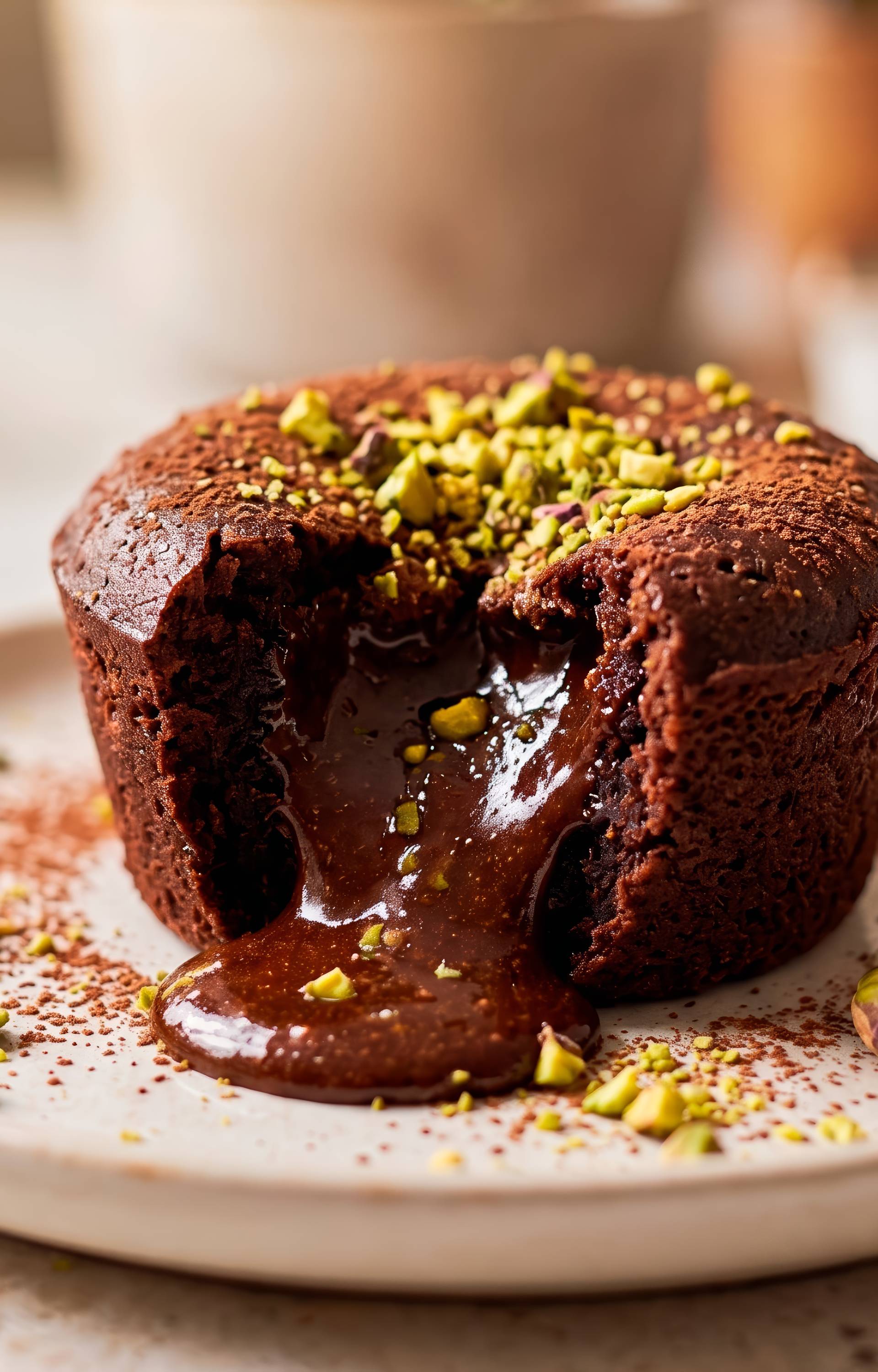 Cœur coulant au chocolat & pistache - Recette Easy Fry Mega | Moulinex