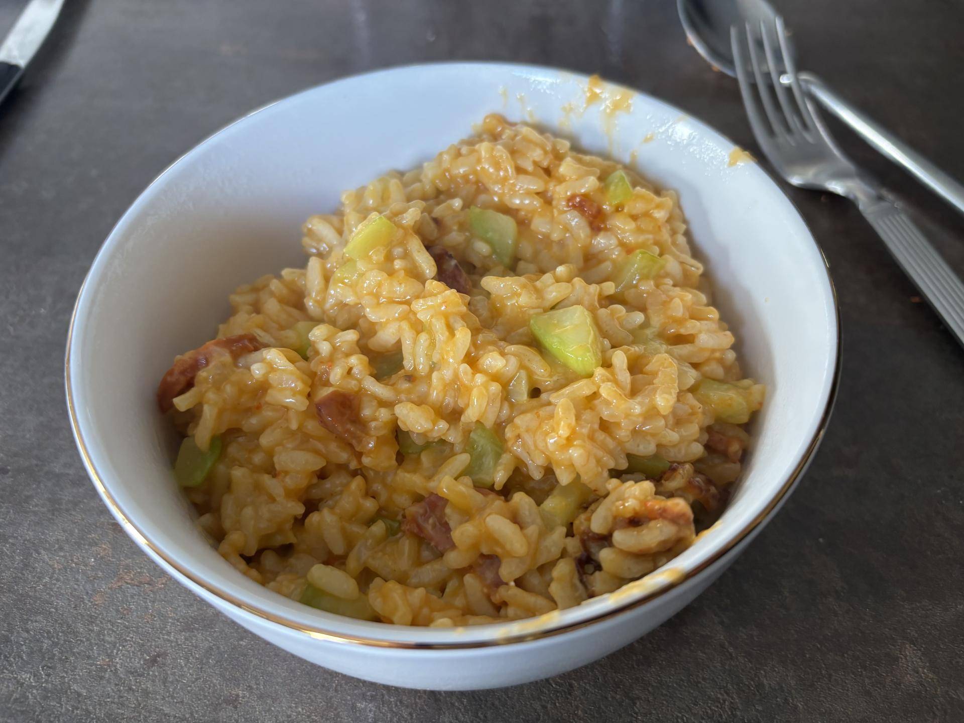 Risotto courgette chorizo de Vincentjules68 - Recette Cookeo 9in1 | Moulinex