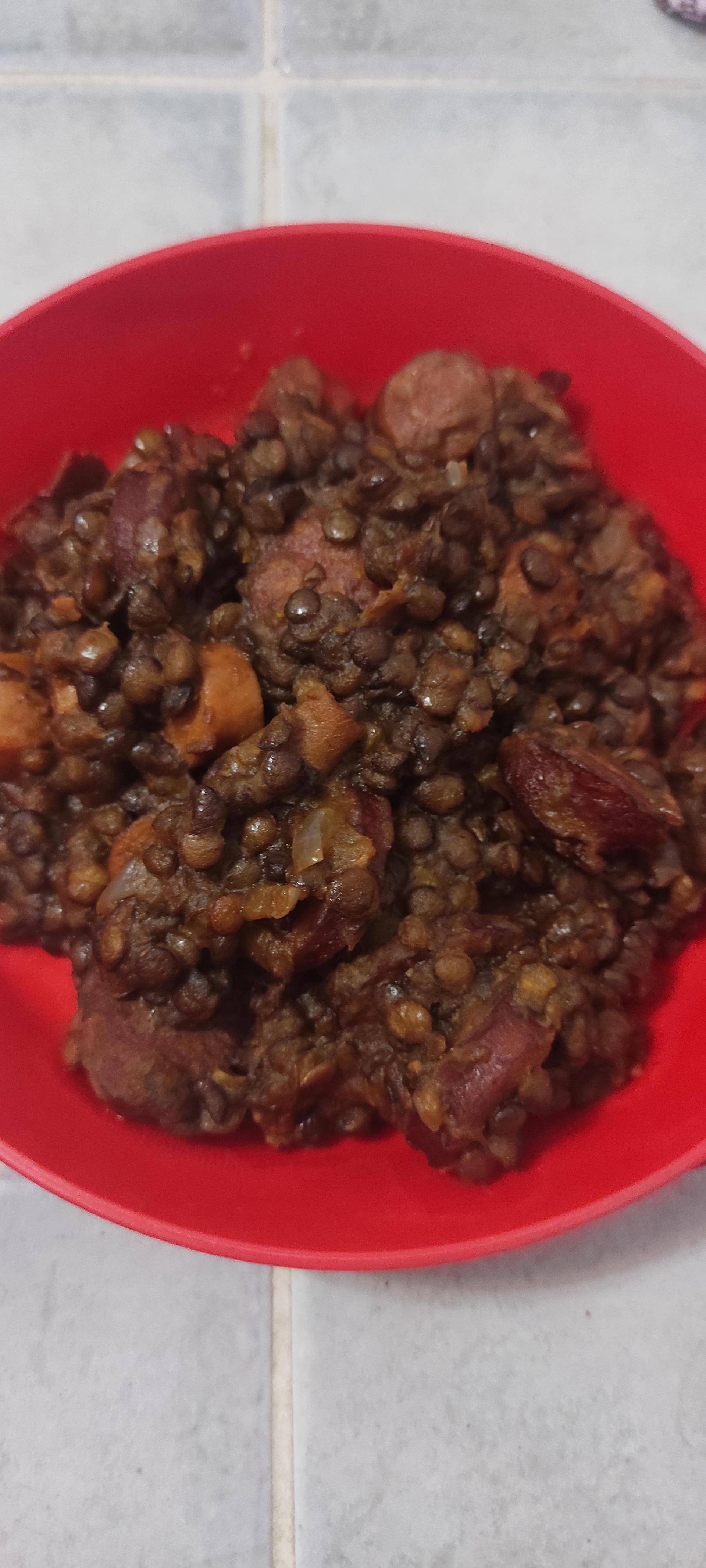 Saucisses lentilles à ma façon - Recette Cookeo | Moulinex
