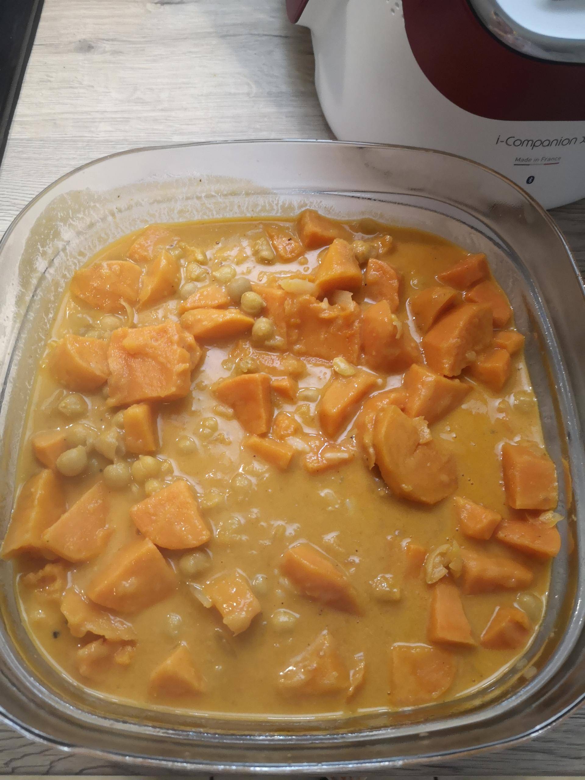 Curry de patate douce et pois chiche - Recette Companion Connect XL | Moulinex