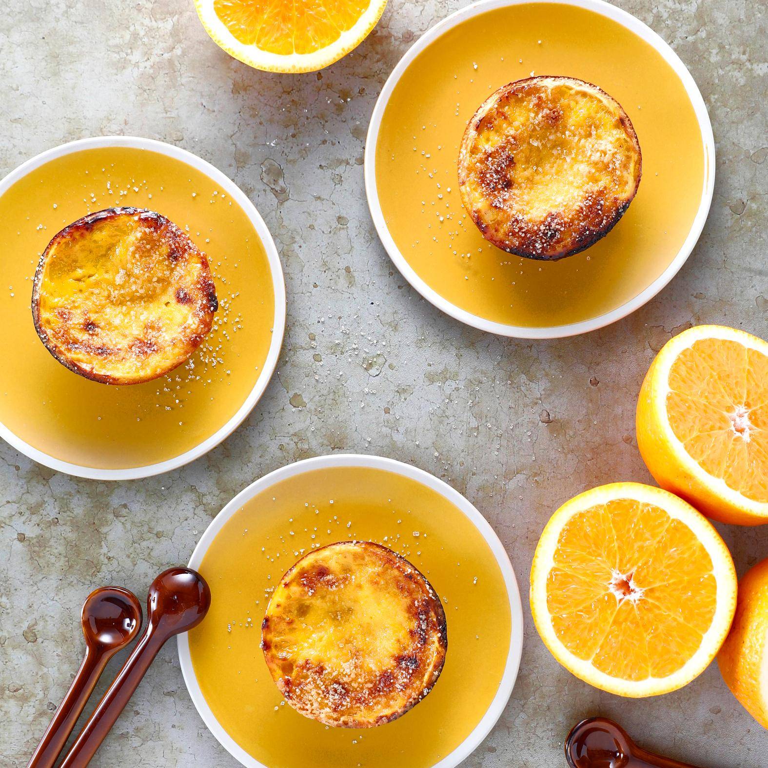 Crème brûlée-potjes van sinaasappel - Recette Easy Fry Mega | Moulinex