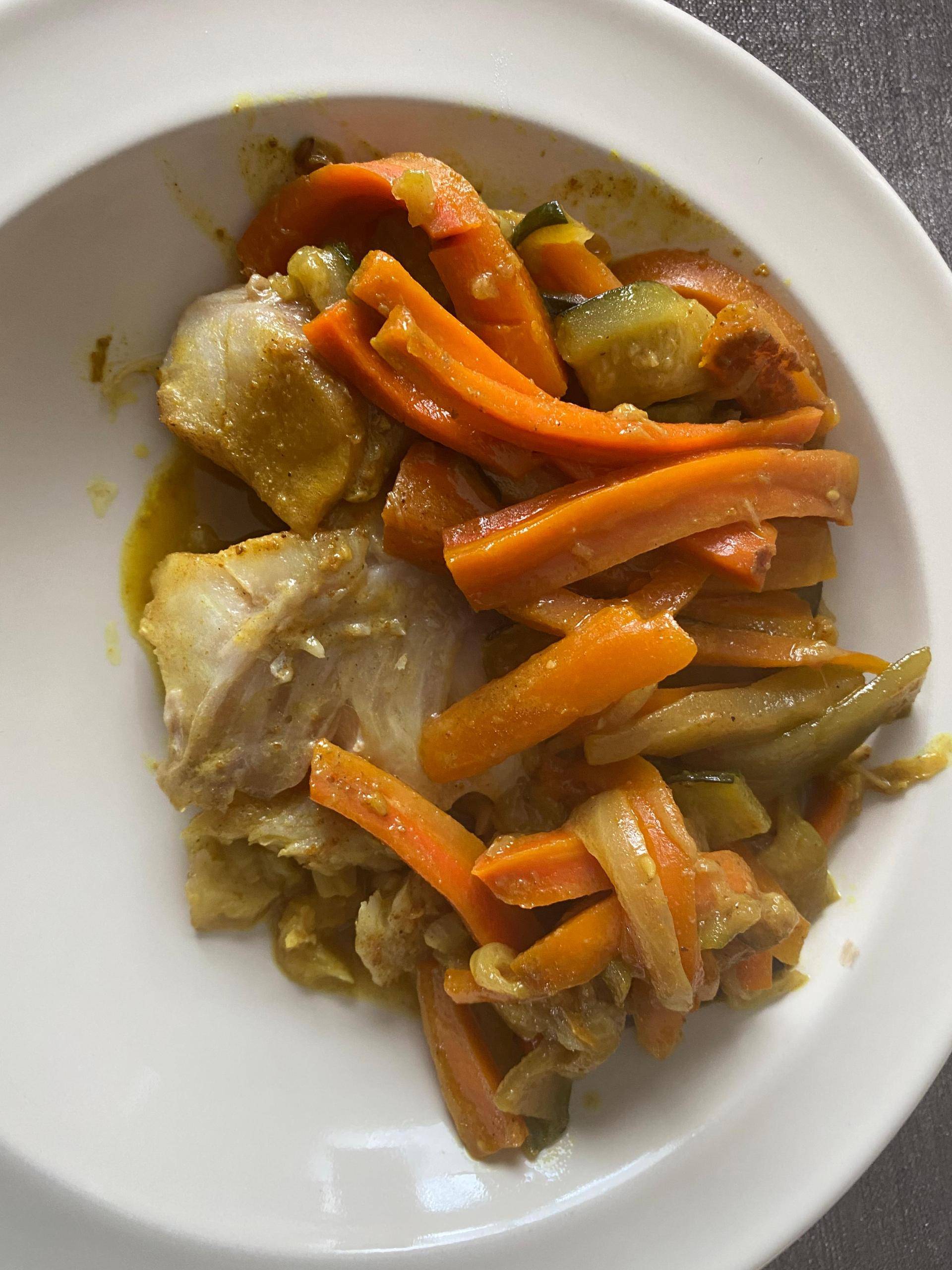 Filet de dorade aux épices indiens et ses legumes - Recette Cookeo V3 | Moulinex