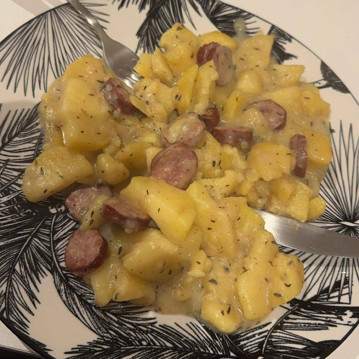 Pomme de terre saucisse fumée - Recette Cookeo | Moulinex