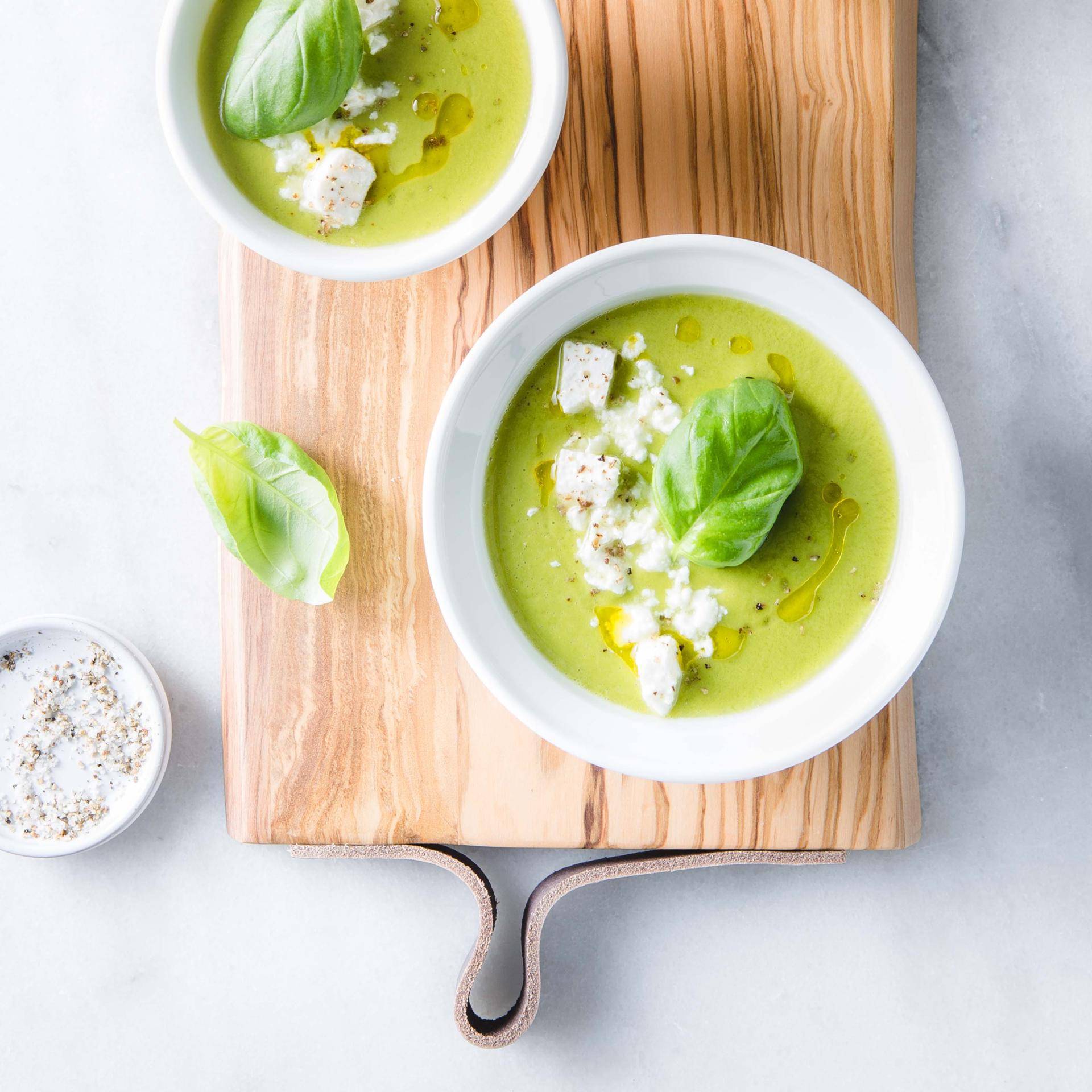 Gaspacho de courgette à la feta - Recette Cuiseur vapeur | Moulinex