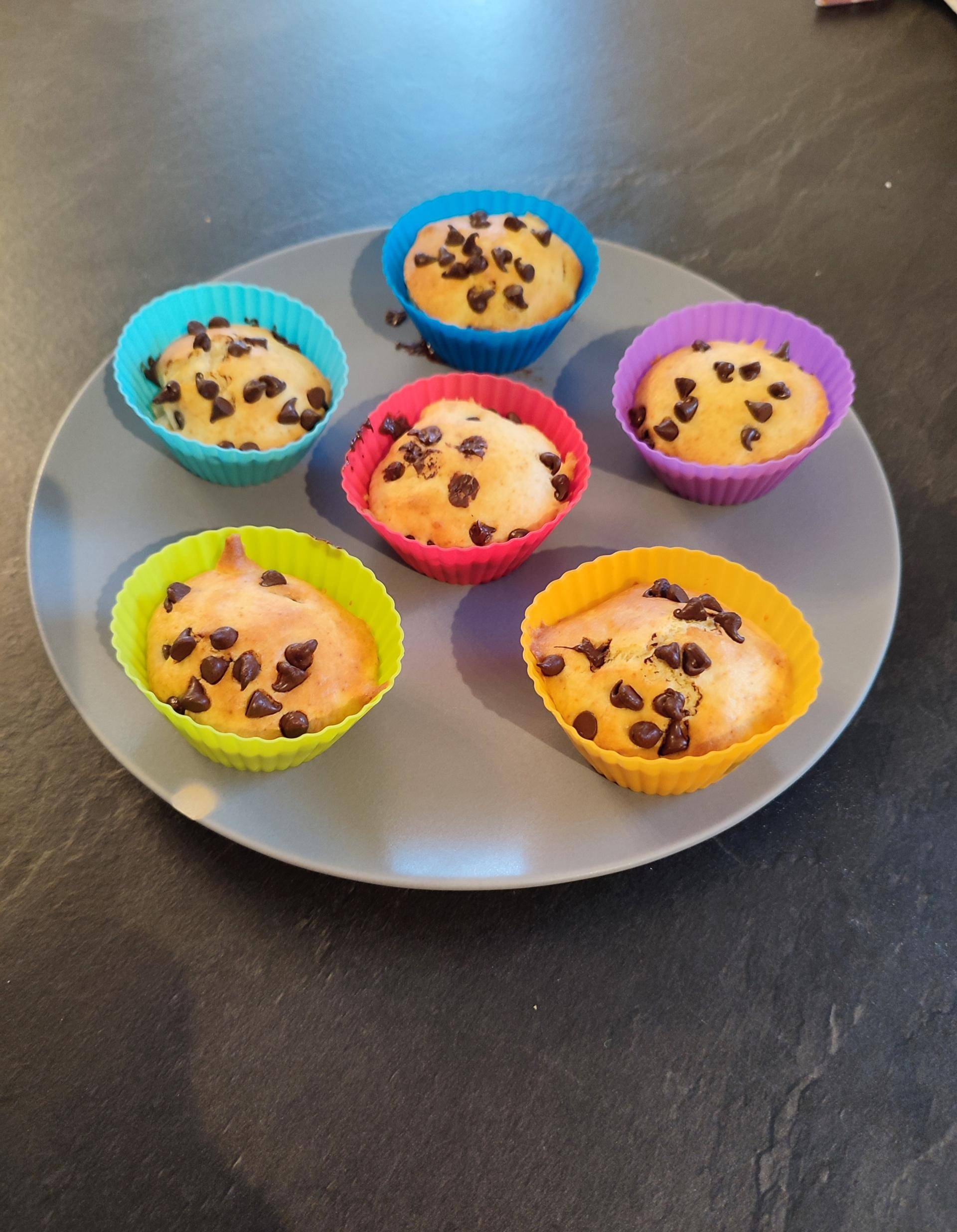 Muffin au yaourt, poire chocolat - Recette Dual EasyFry&Grill | Moulinex