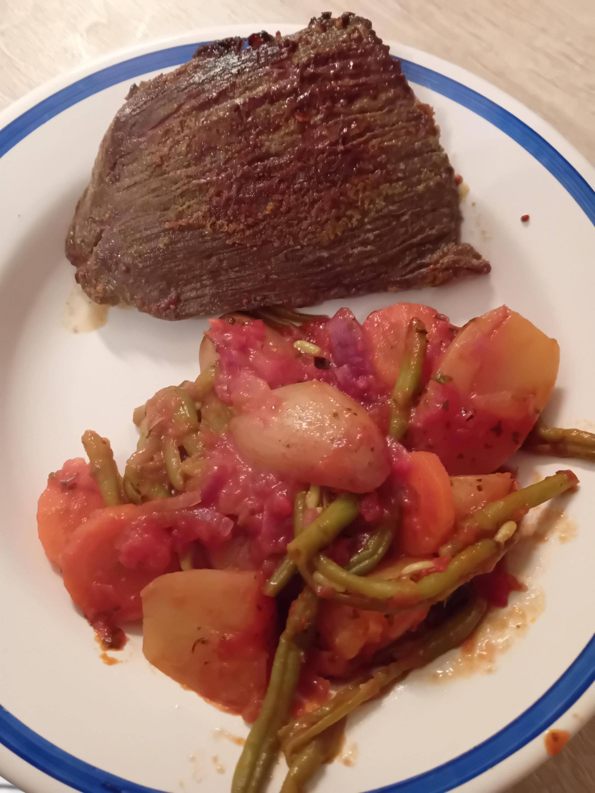 Légume et steak à la moutarde - Recette Cookeo | Moulinex
