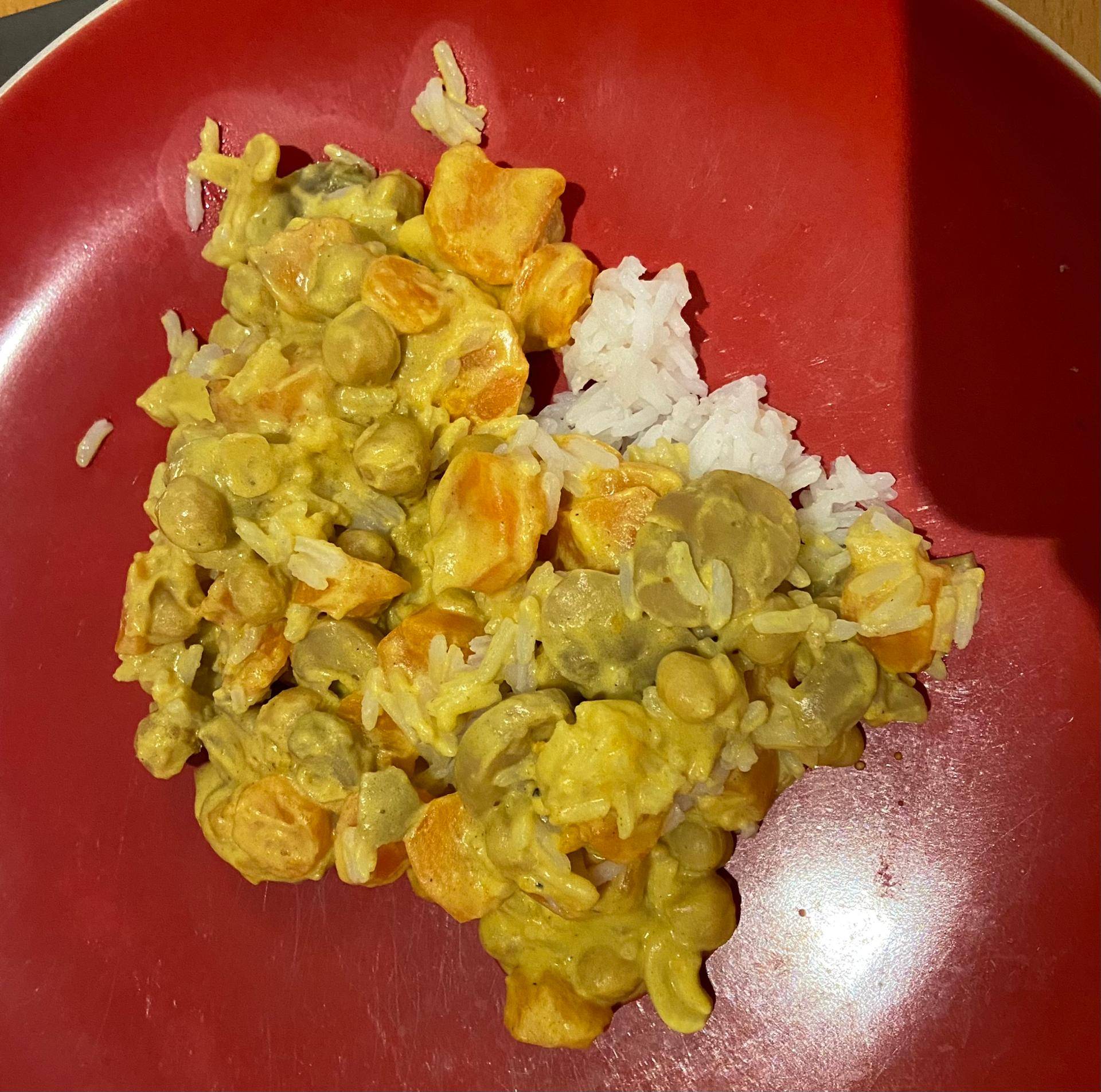 Curry pois chiches patate douce - Recette Companion XL | Moulinex