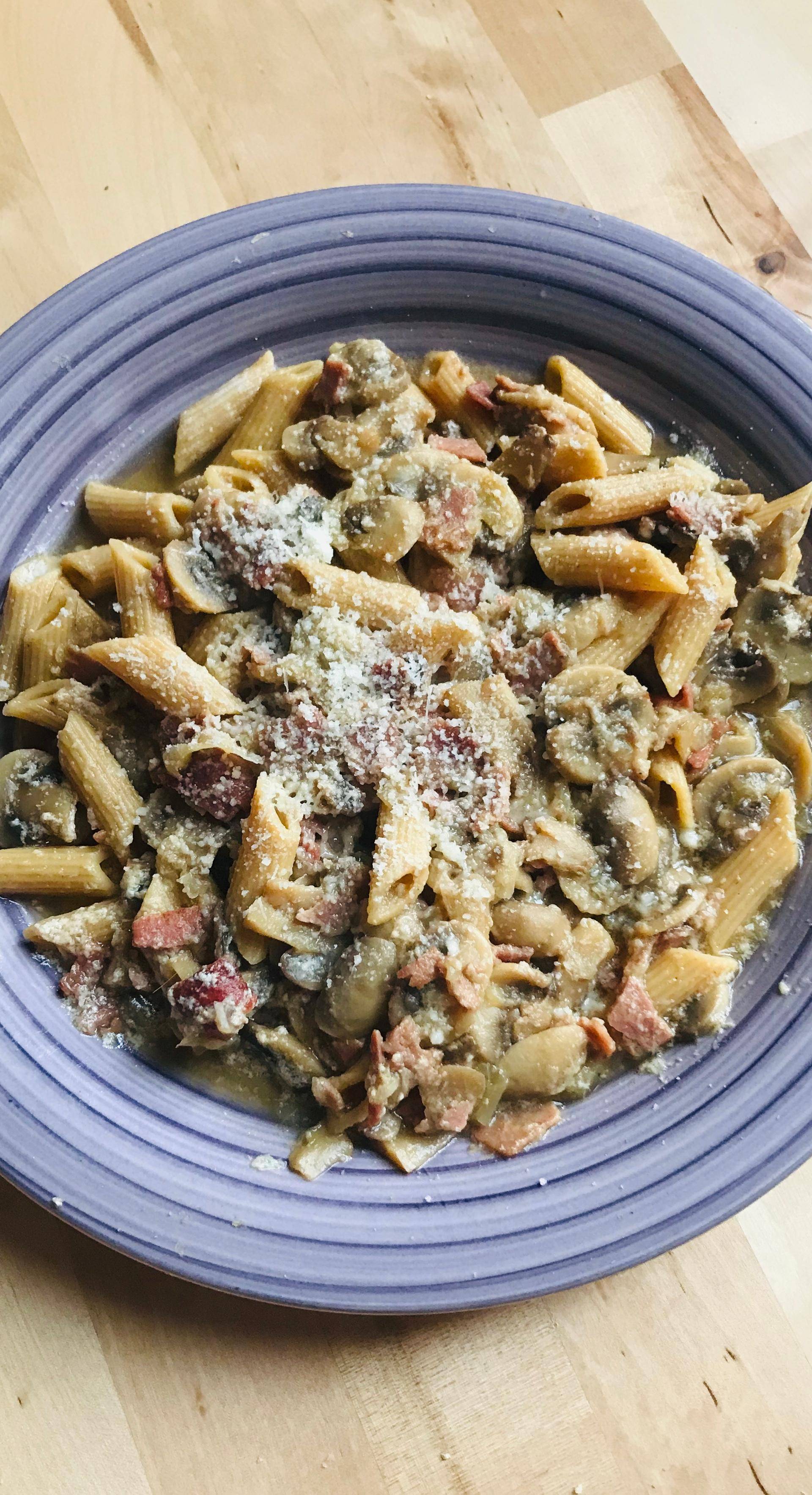 🍝 Dégustez nos Pâtes au Bacon et Champignons - Un Pur Régal