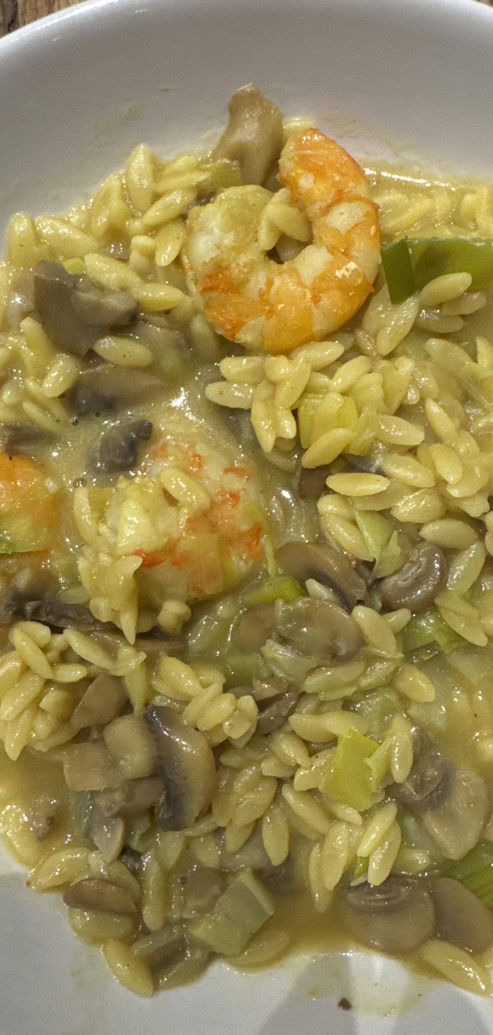 One pot crevettes orzo poireaux champignons - Recette Cookeo V3 | Moulinex