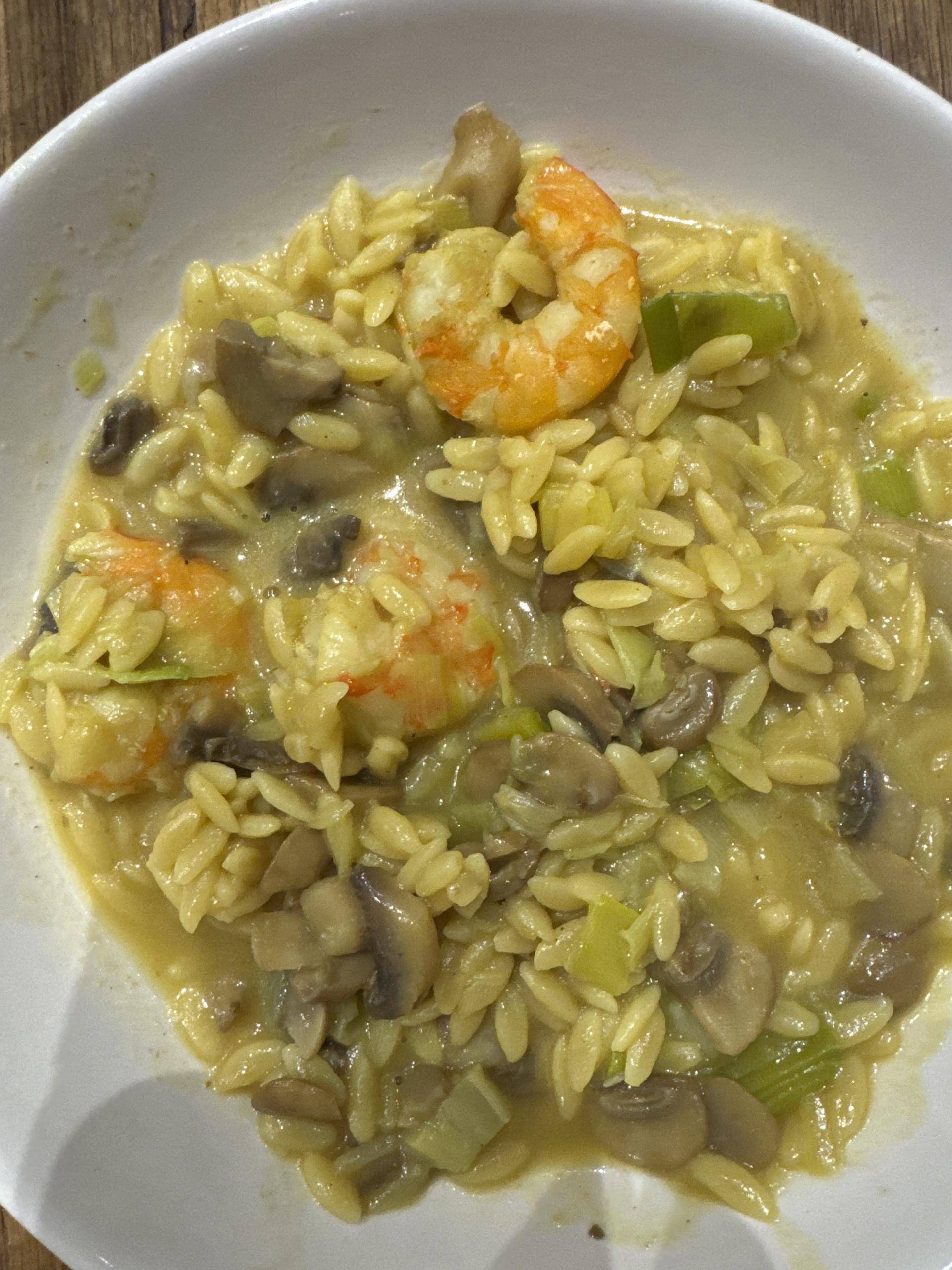 One pot crevettes orzo poireaux champignons - Recette Cookeo V3 | Moulinex