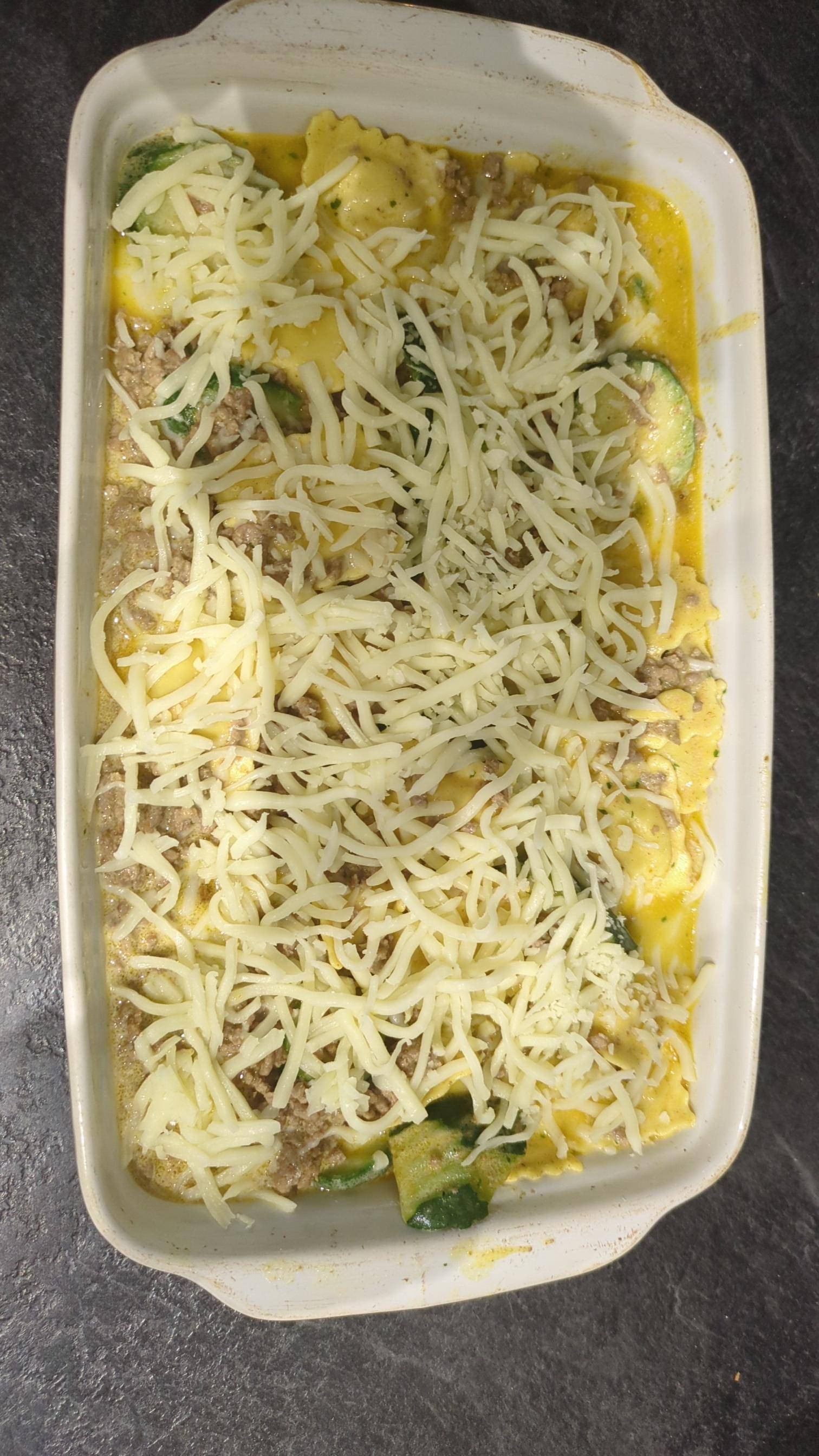 Gratin de ravioli au fromage courgettes viande hachée - Recette Cookeo | Moulinex